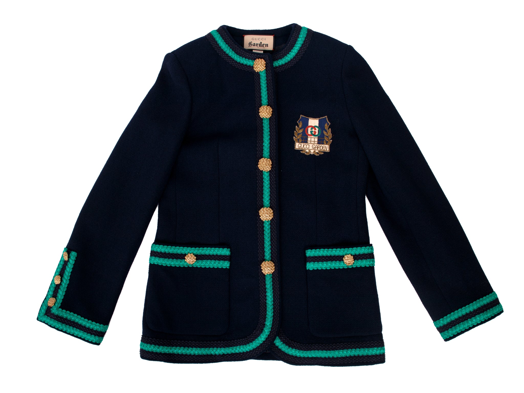 Gucci Garden Wool Knit Applique Jacket
