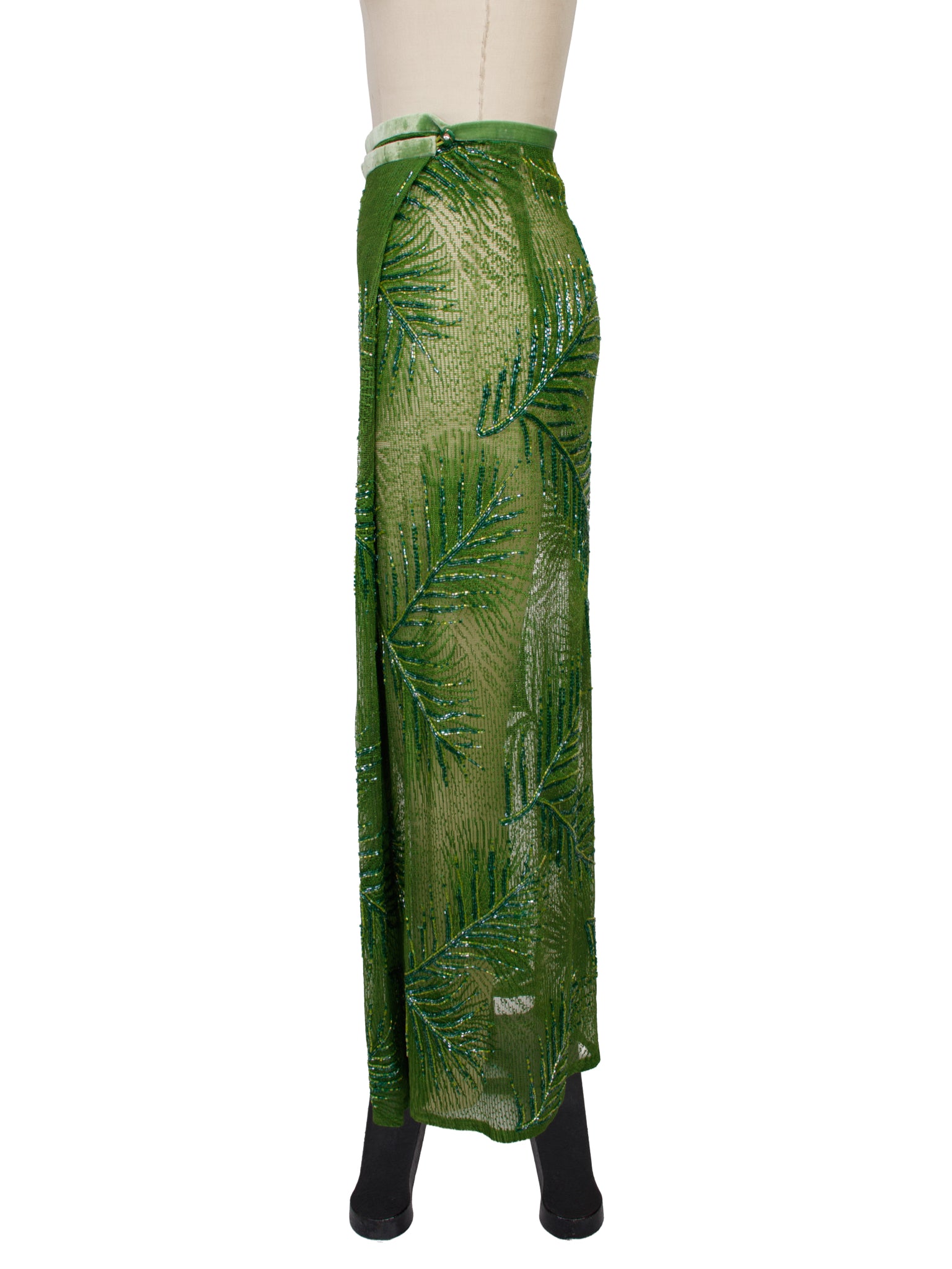 Barneys New York Leaf Beaded Skirt