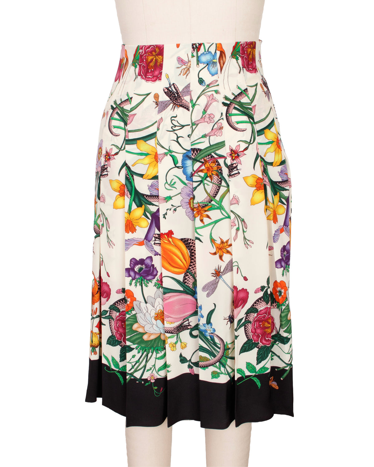 Gucci Silk Flora Snake Print Skirt