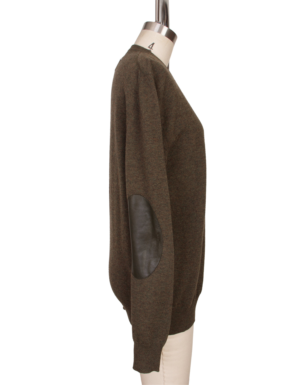 Maison Margiela Wool &  Leather Patch Cardigan