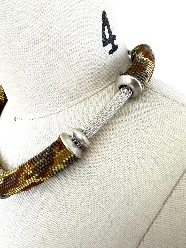 Chunky Sterling Mesh Snake Necklace