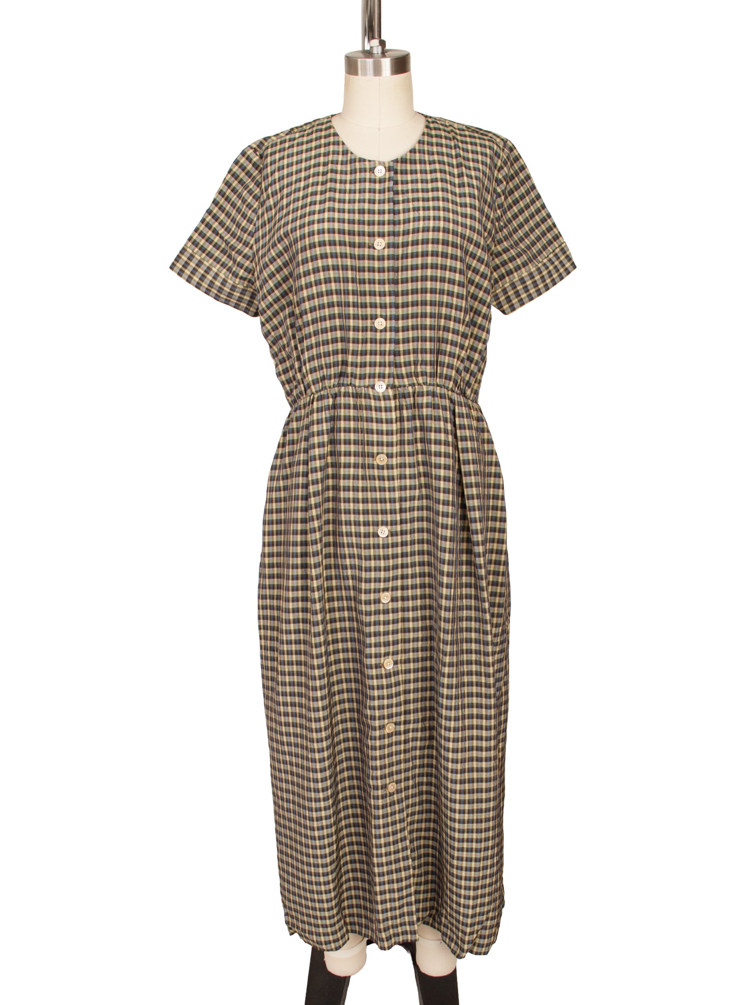 Caron Callahan Rosetta Woven Plaid Dress