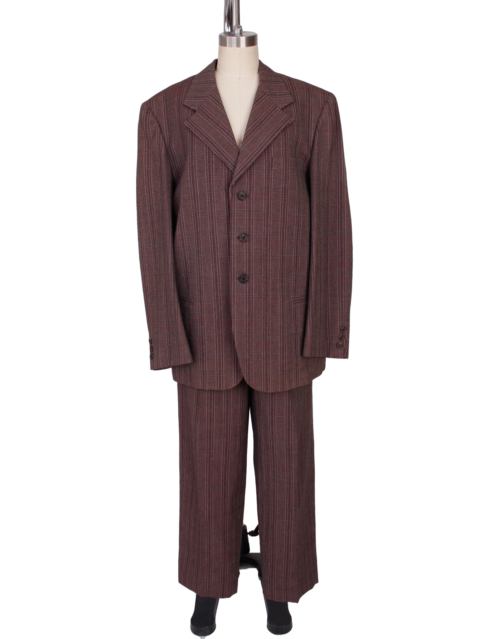 Y's For Men Wool Plaid Pantsuit