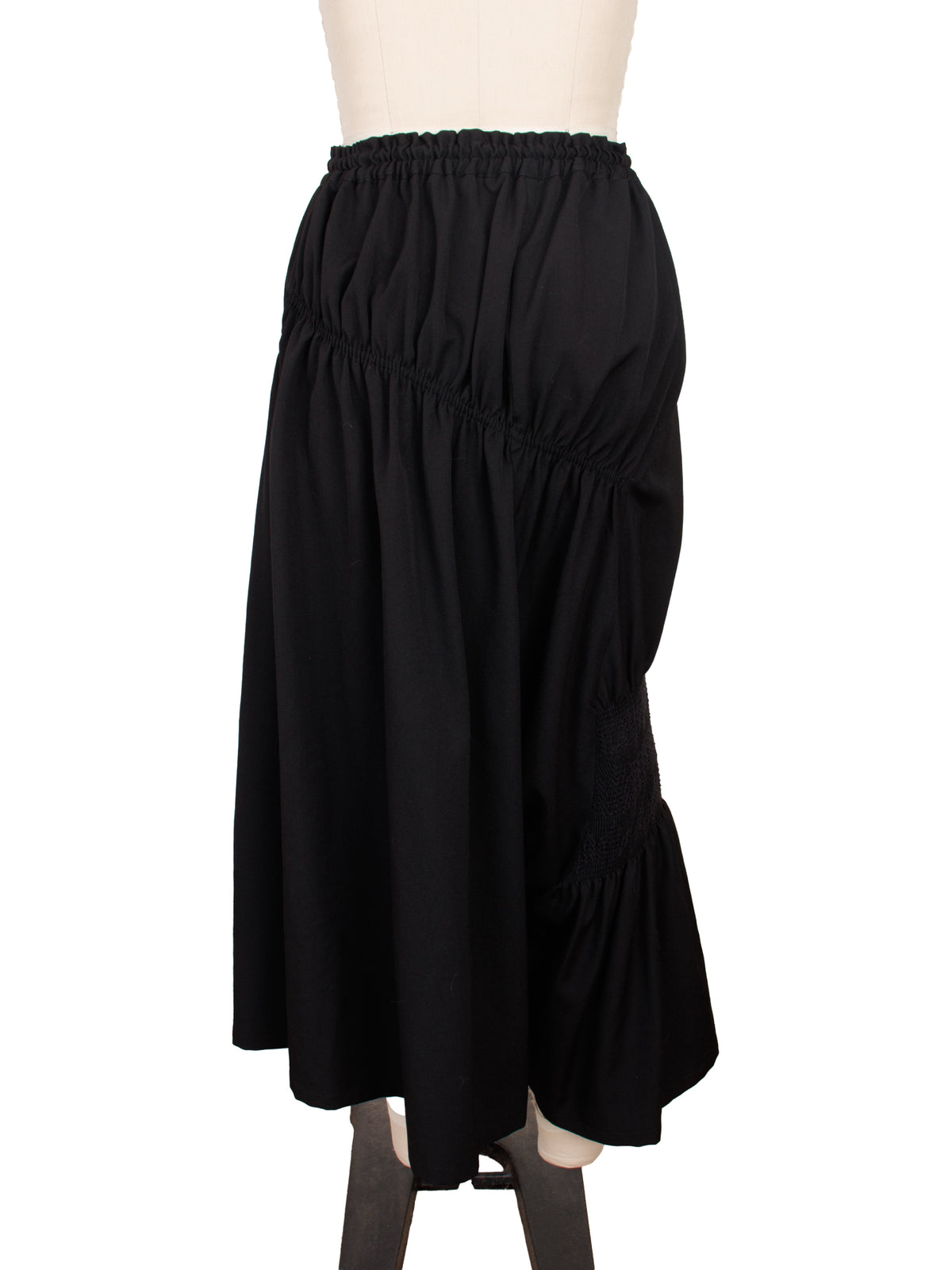AW13 Y's Wool Smocked Asymmetric Pants