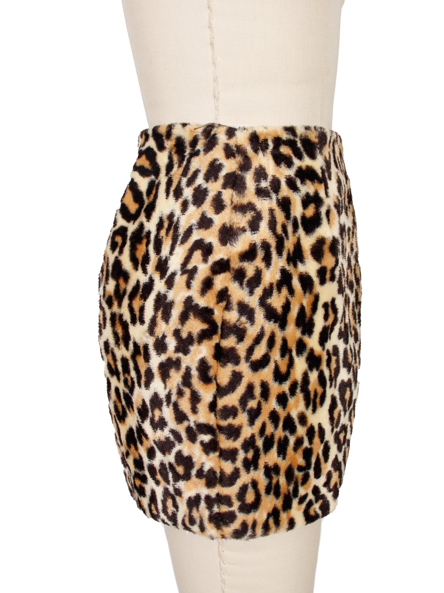 1970s Handmade Faux Fur Leopard Print Short Set