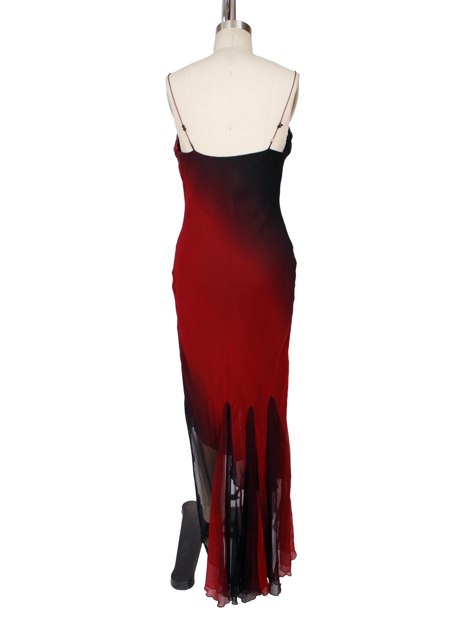 Cache Silk Ombre Beaded Strap Dress