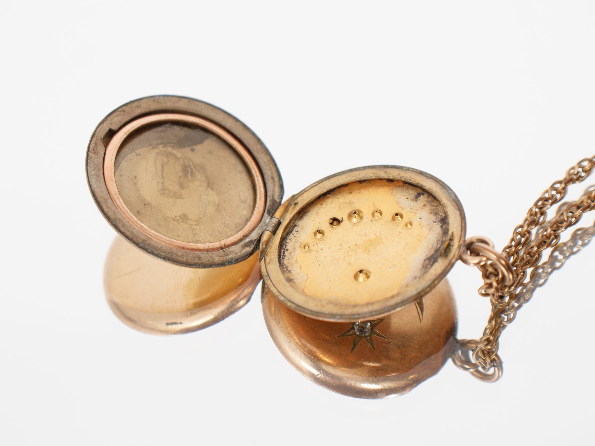10K Gold Celestial Locket Chain Necklace