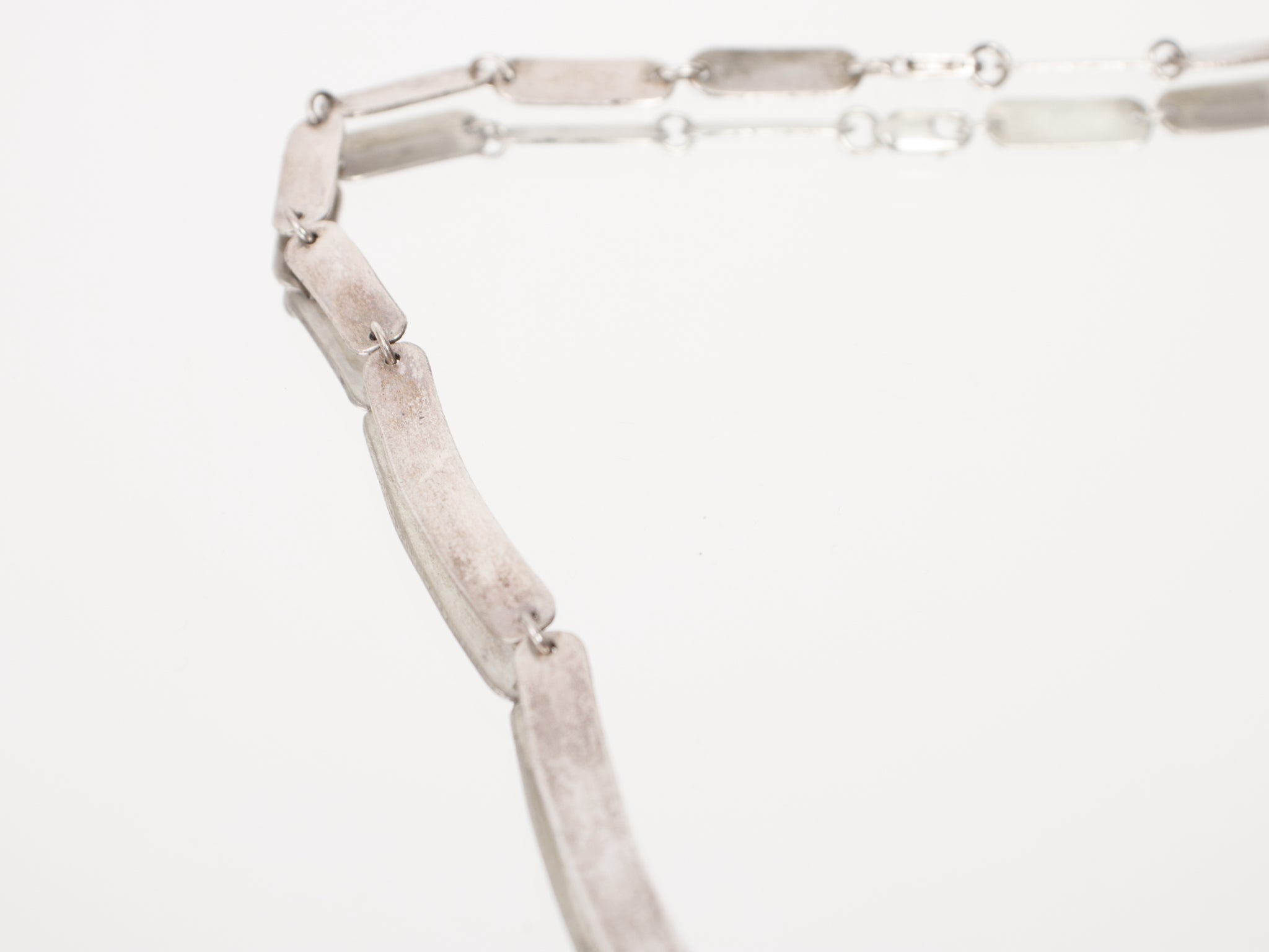 Sterling Silver & Onyx Inlay Double Snake Necklace