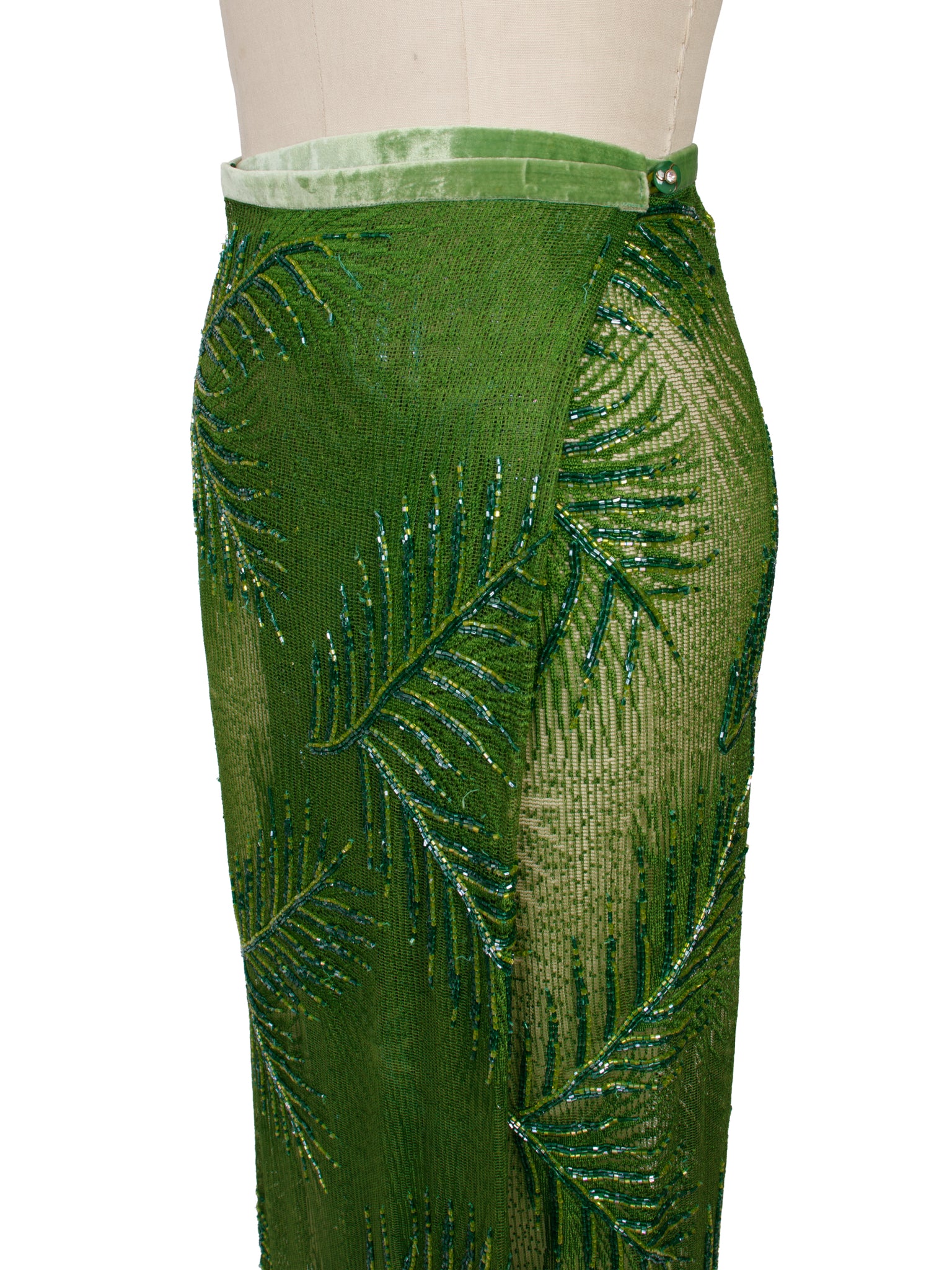 Barneys New York Leaf Beaded Skirt