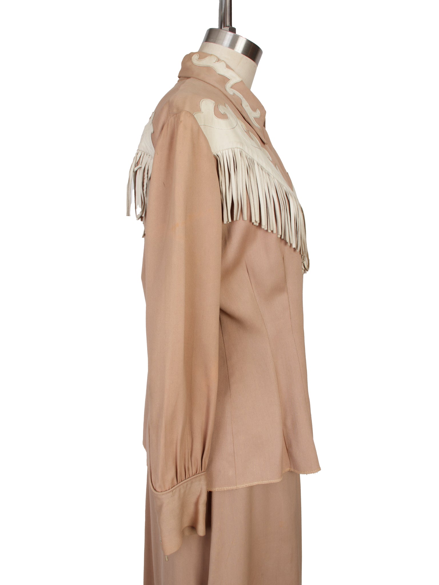 1940s Hillbilly Westerns Denver Gabardine & Leather Fringe Skirt Set