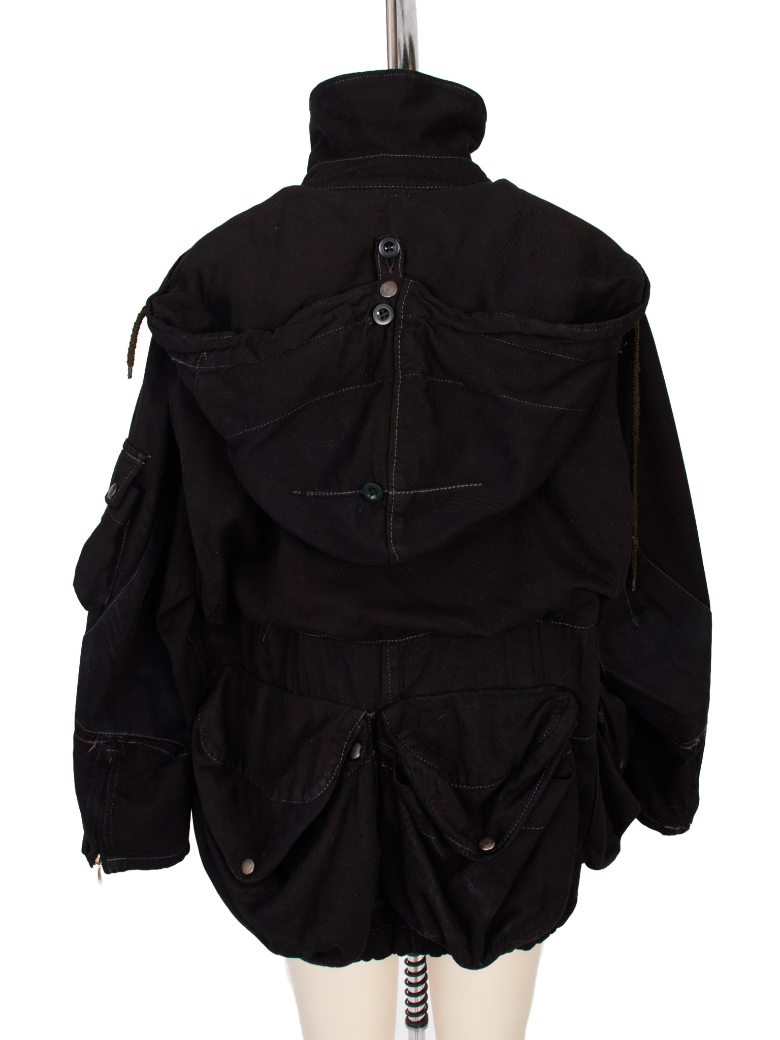 Swiss Over-Dyed Hooded Cargo Military Jacket