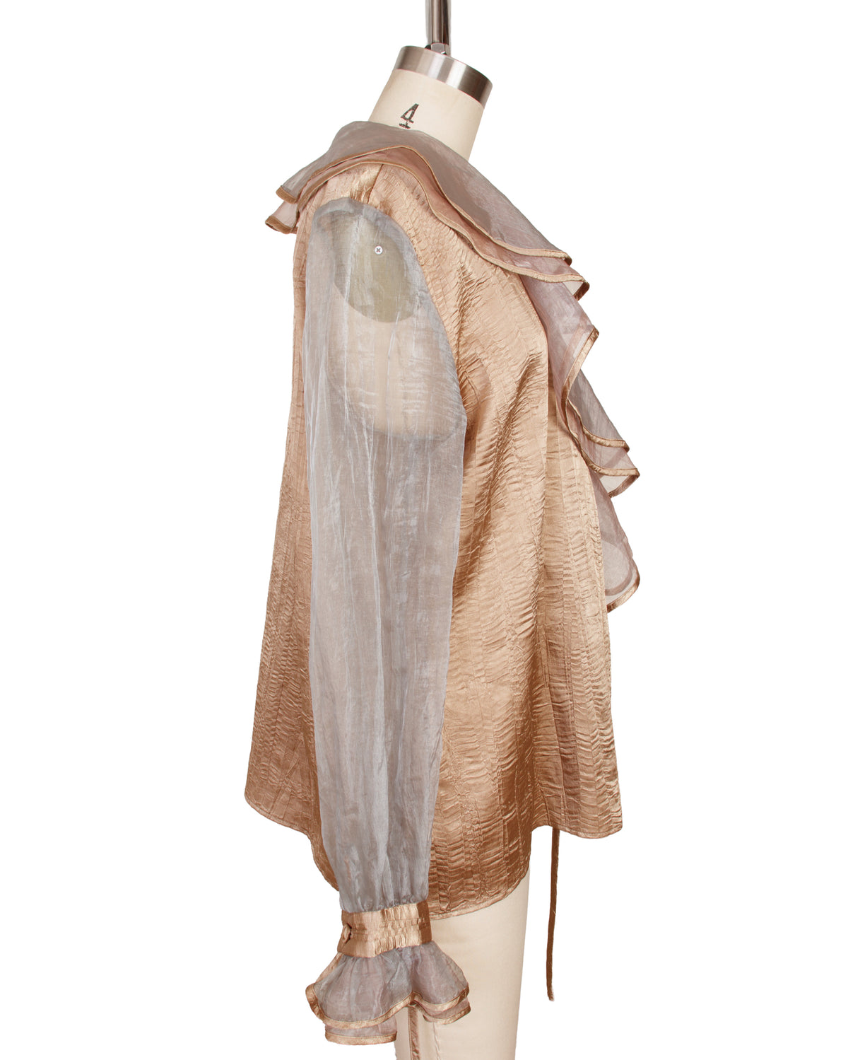 Jeanne Marc Satin & Organza Plisse Jacket