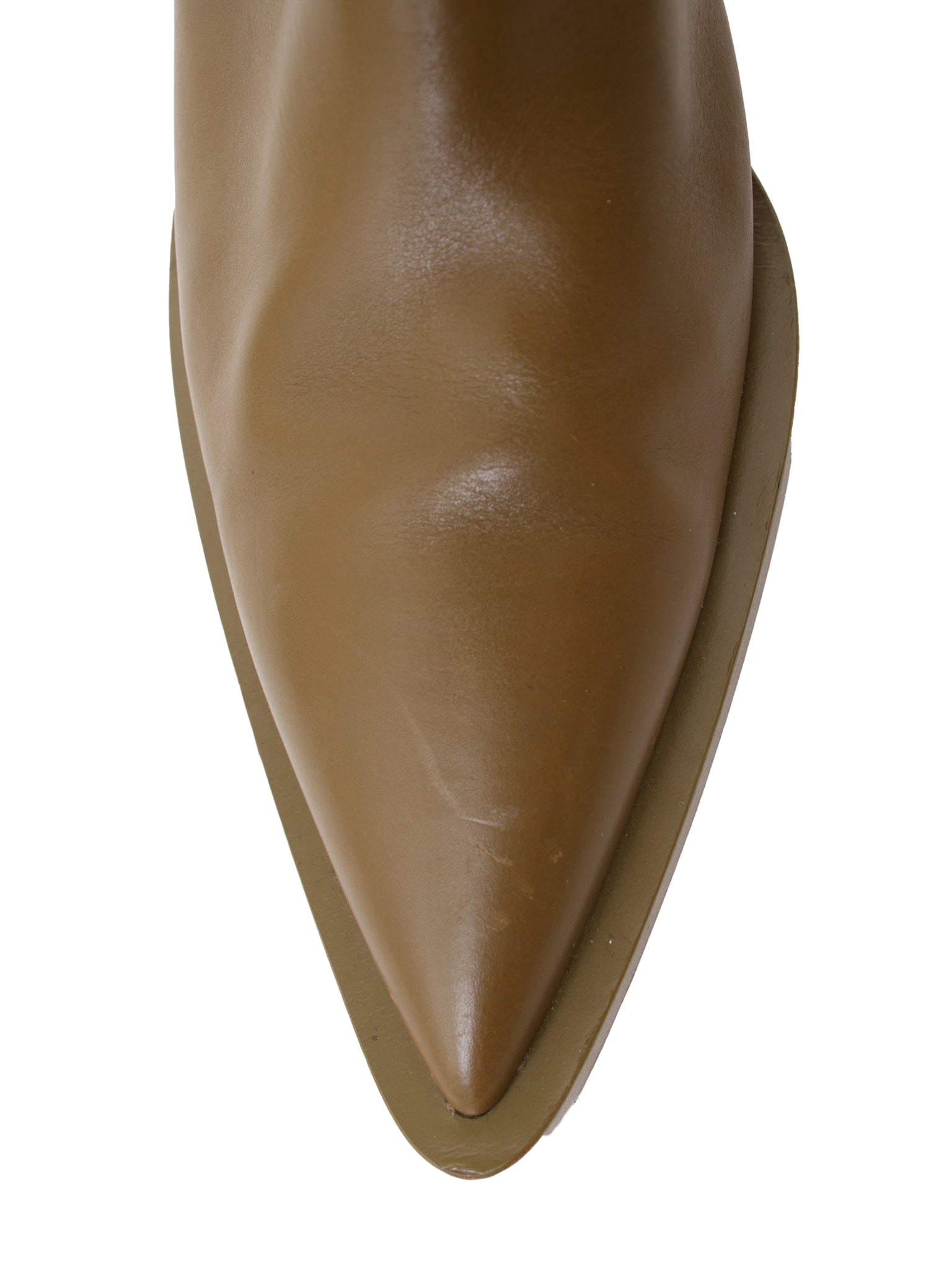 Jil Sander Olive Leather Slingback Pumps