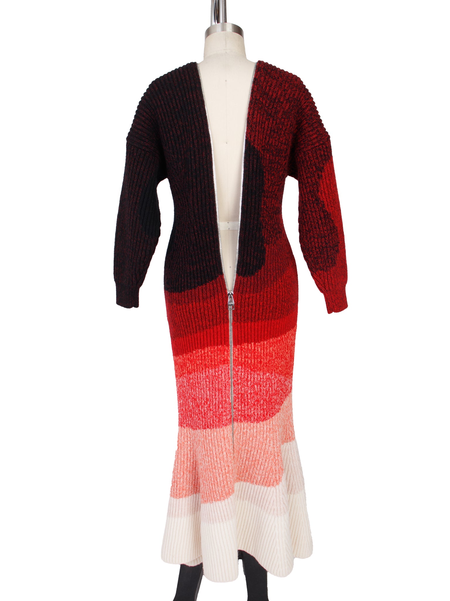 F/W 2021 Alexander McQueen Wool Knit Dual Way Zip Dress