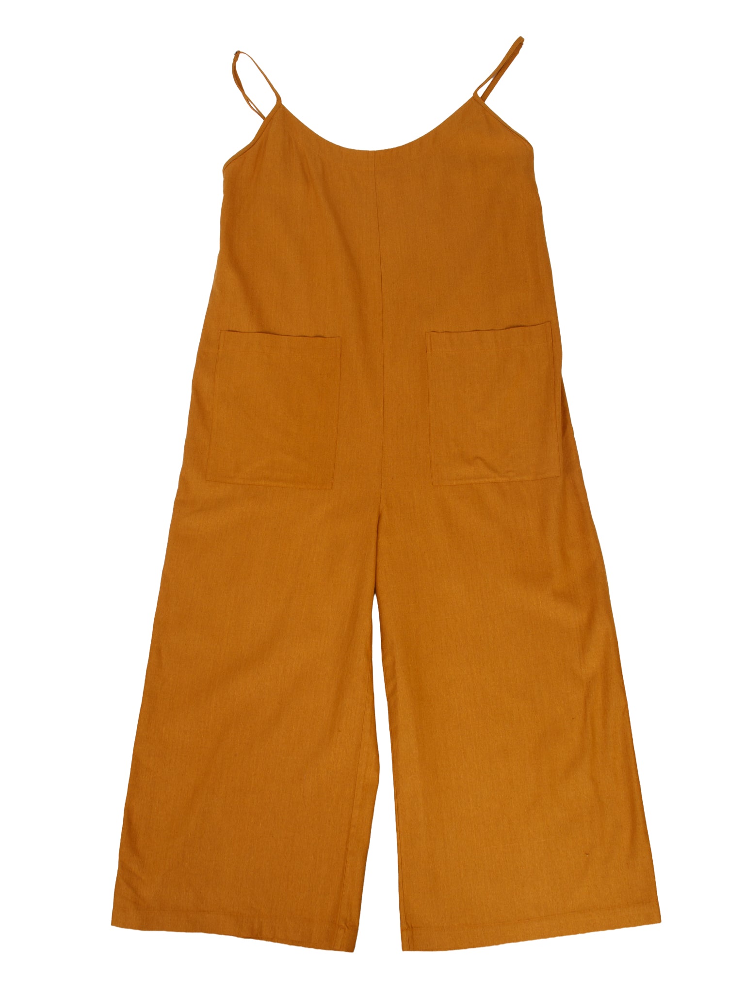 Ali Golden Raw Silk Wide Leg Jumpsuit