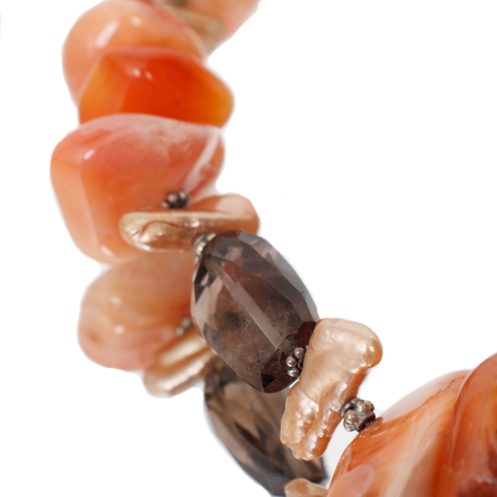 Sterling, Pearl, Mother of Pearl & Topaz Statement Necklace