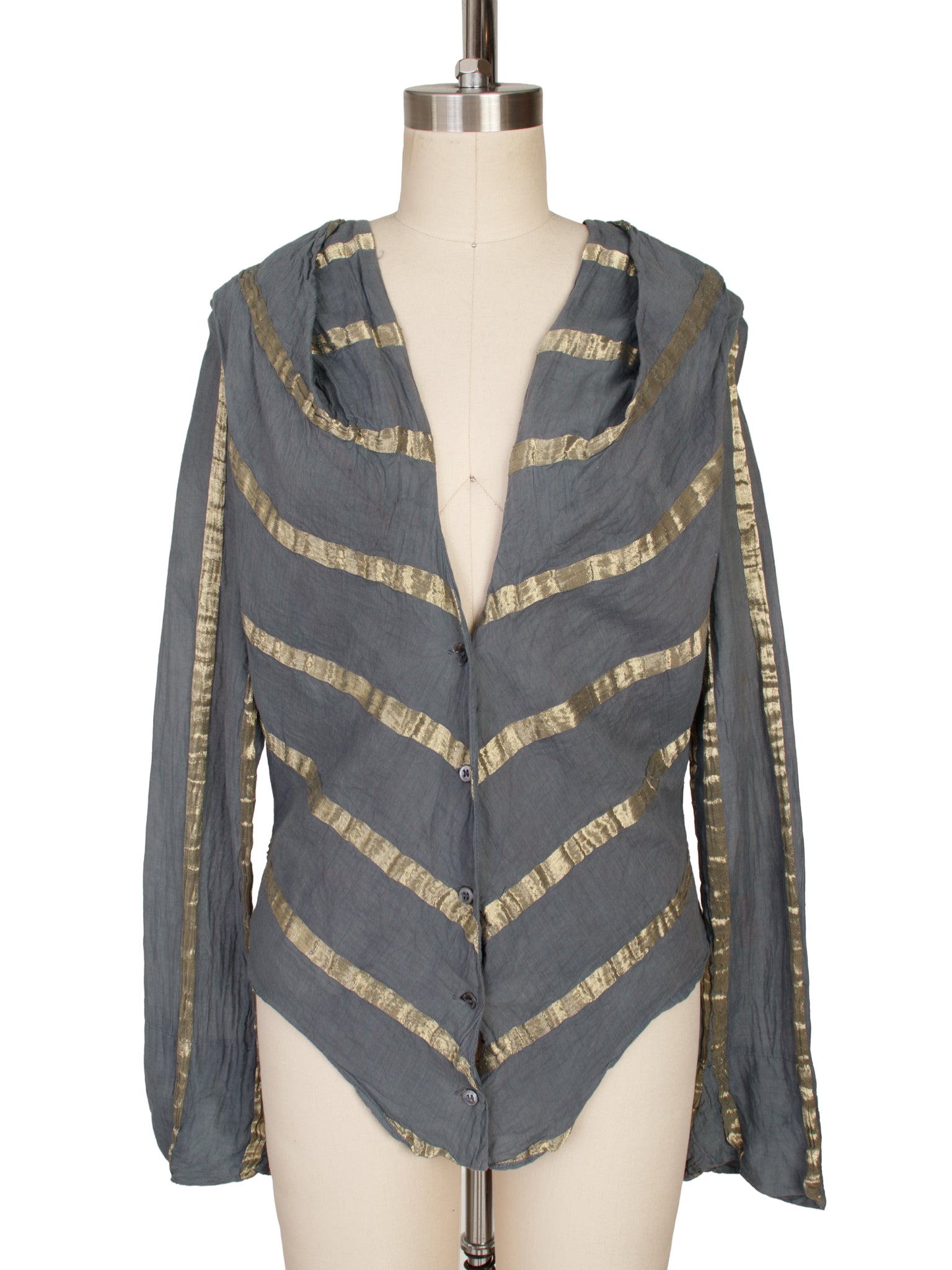 Vivenne Westwood Anglomania Gauze & Lamé Stripe Shirt