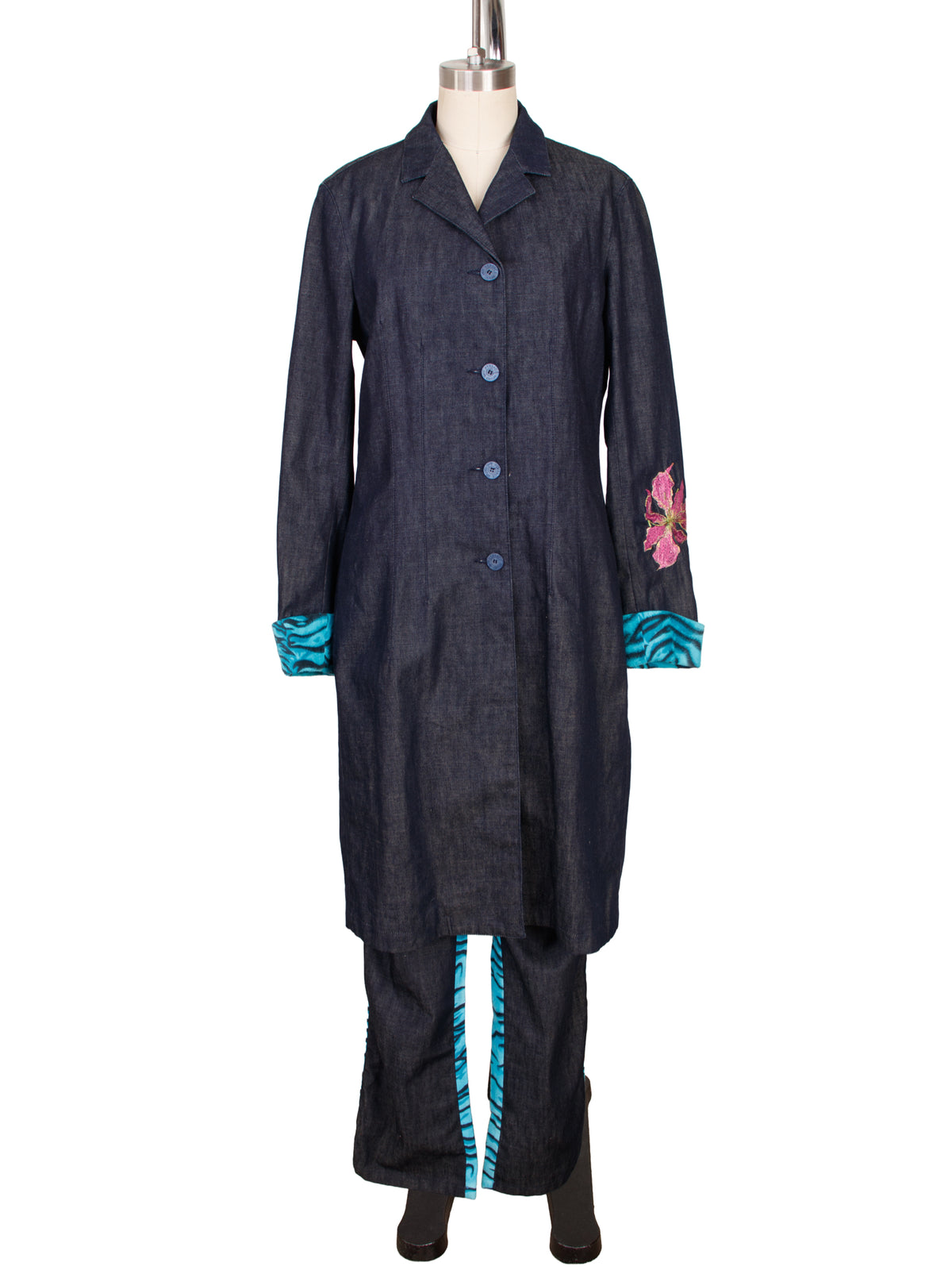 Versace Jeans Couture Blue Tiger Print Pant Set*
