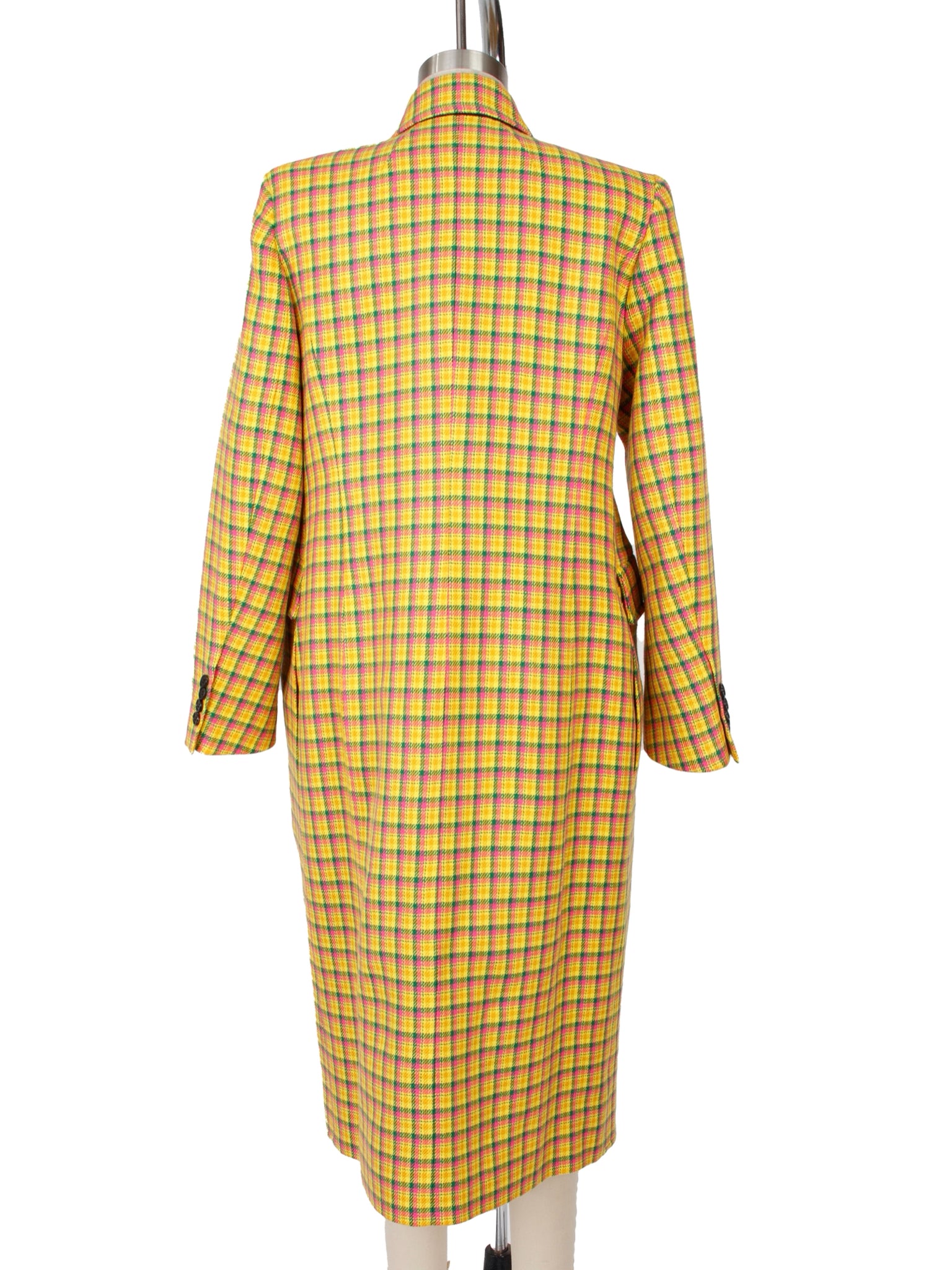 2018 Balenciaga Virgin Wool Plaid Coat