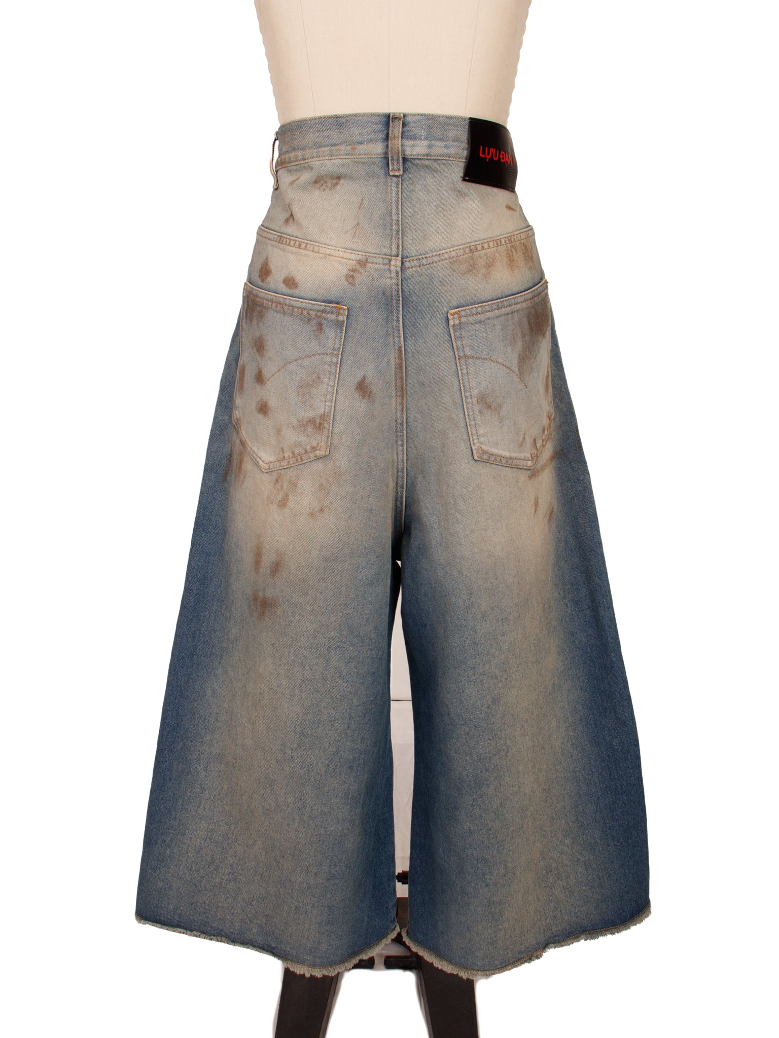 Luu Dan Distressed Wide Leg Jeans