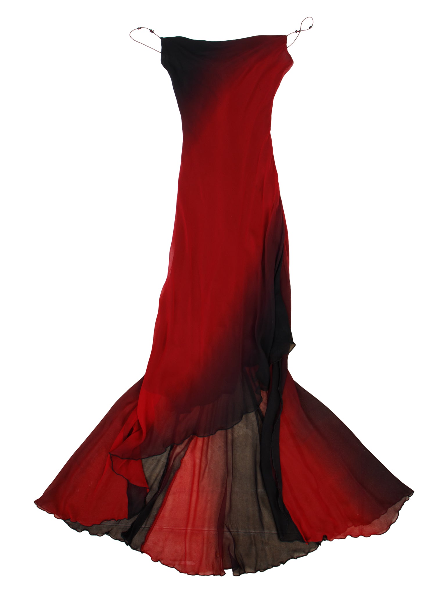 Cache Silk Ombre Beaded Strap Dress