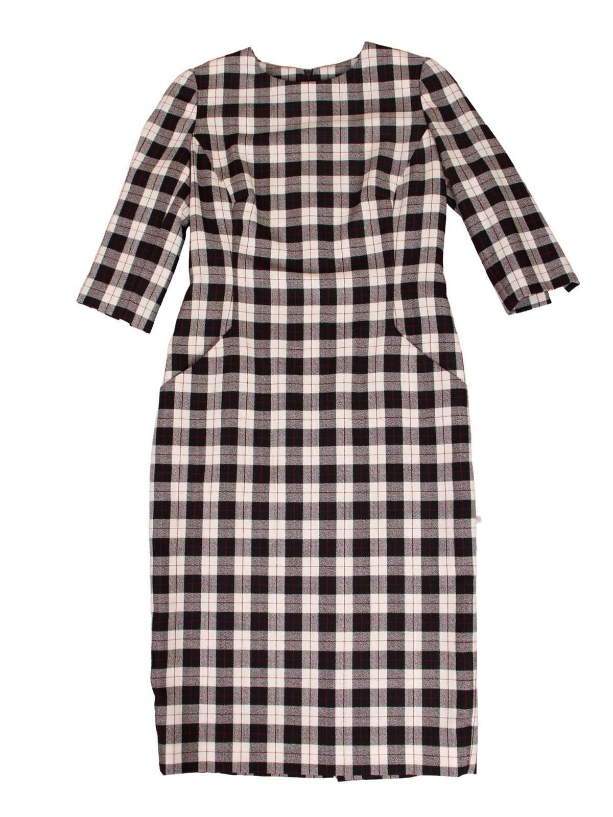 Susan Becker Tartan & Jacquard Lined Midi Dress