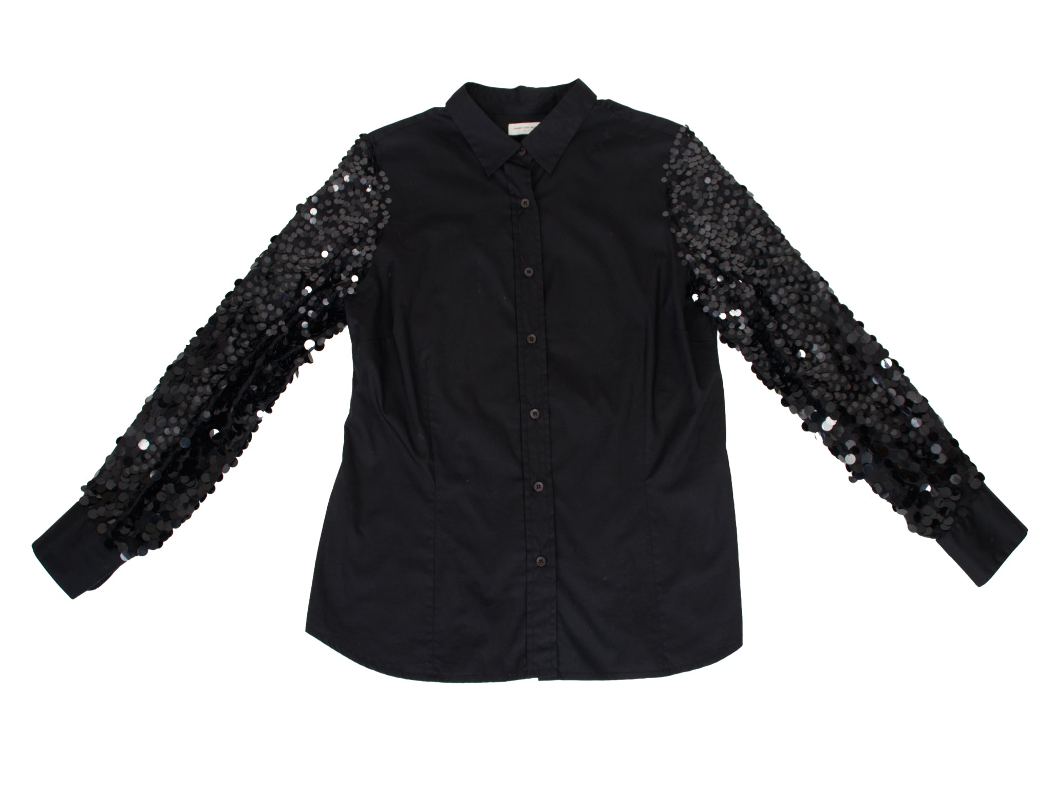 Dries Van Noten Poplin Sequin Paillette Shirt as-is