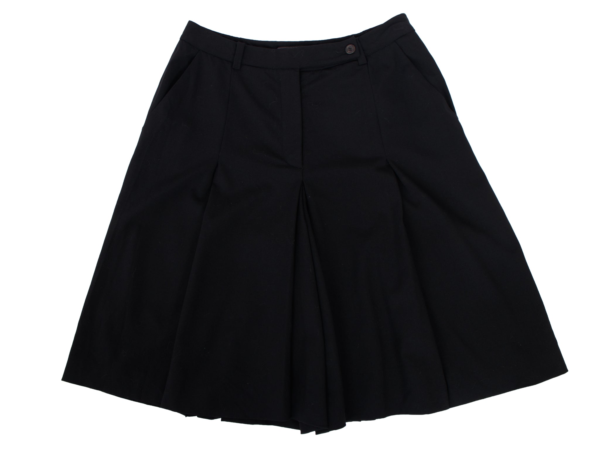 Prada Stretch Gabardine Pleated Shorts