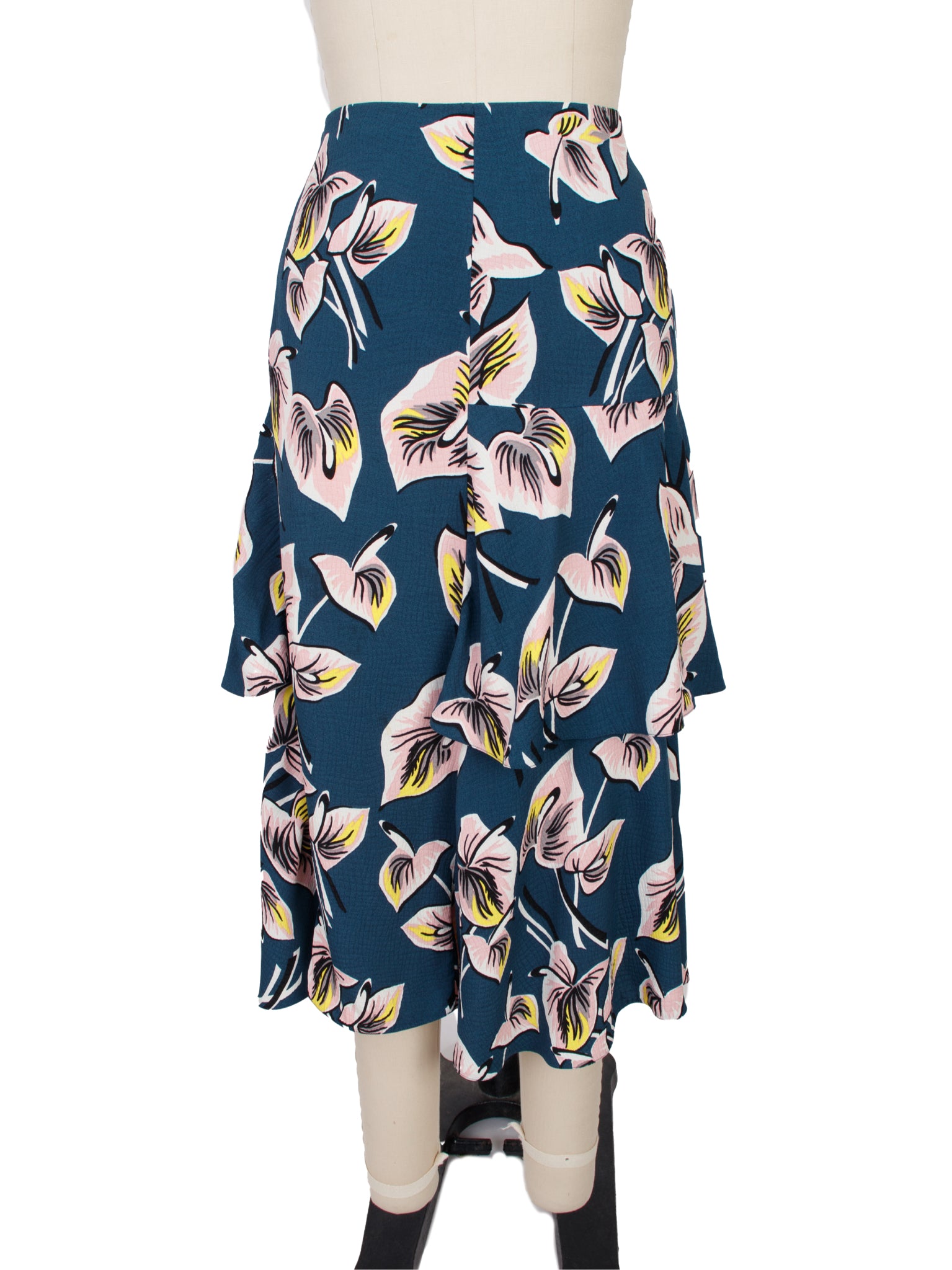 Marni Tiered Lily Print Skirt