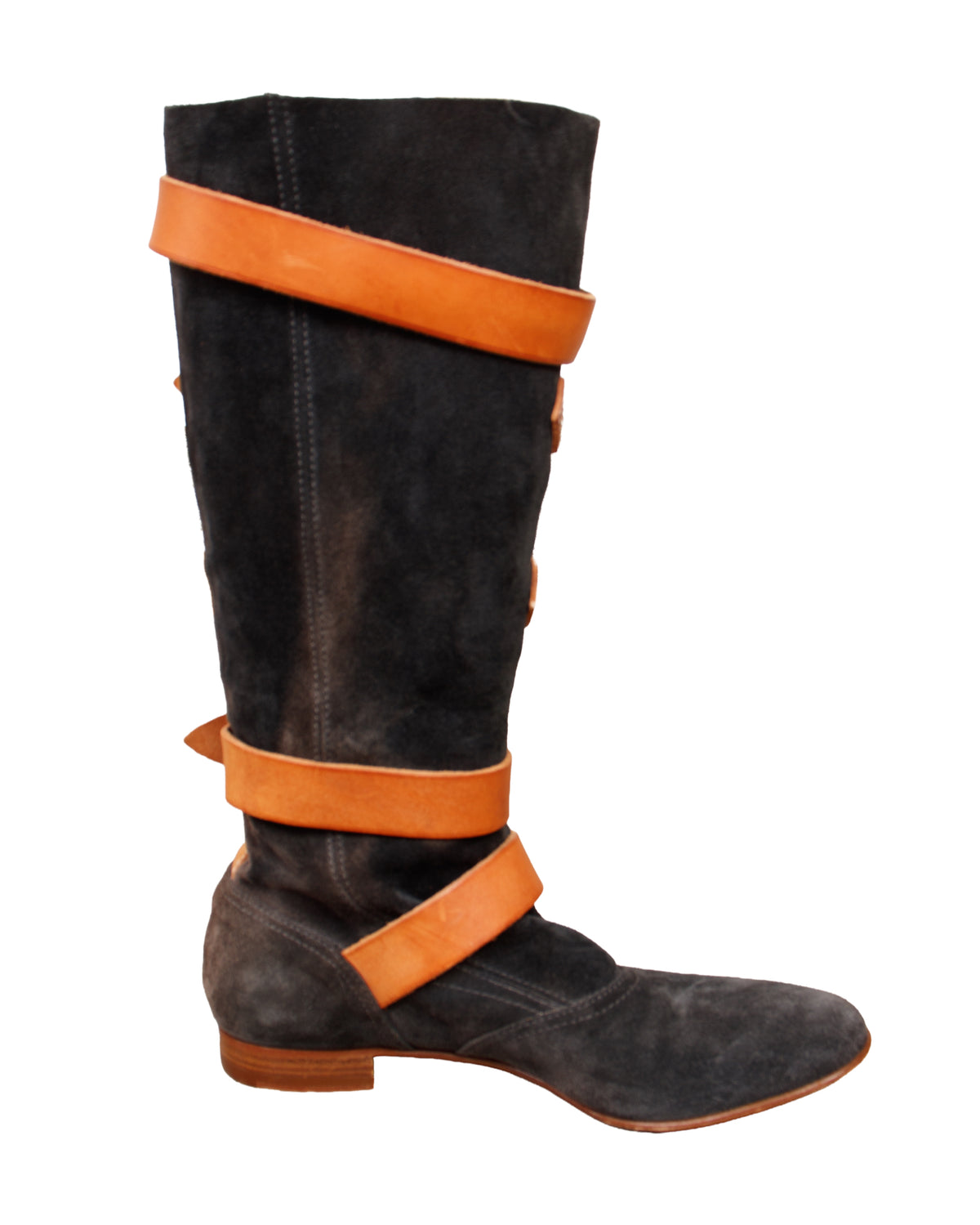 Vivienne Westwood Black Suede Buckle Boots