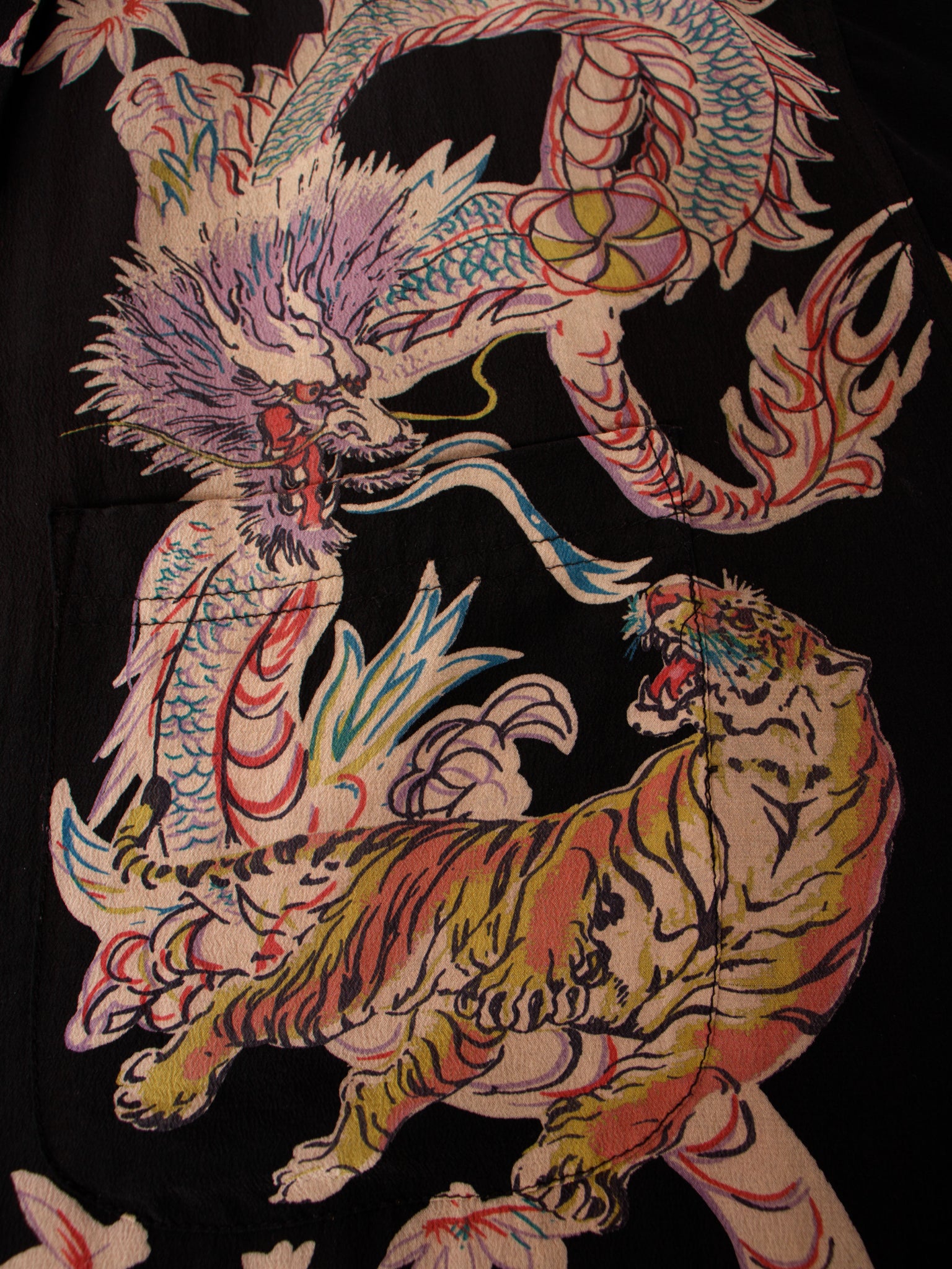 Avanti Silk Dragon & Tiger Print Shirt