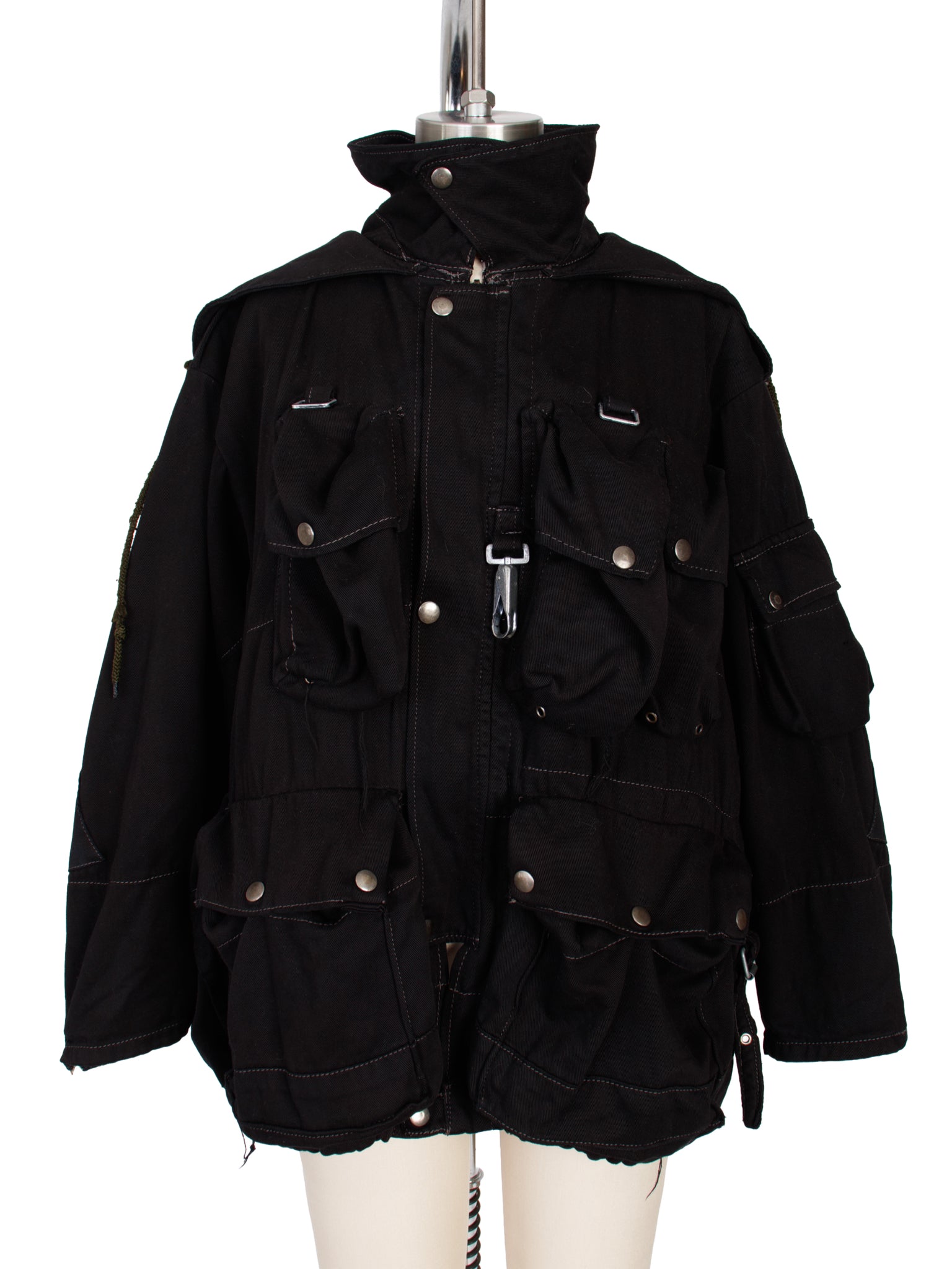 darkwear military cargo wire jacket 退廃 Swiss Over-Dyed Hooded Cargo Military Jacket – Mercy Vintage