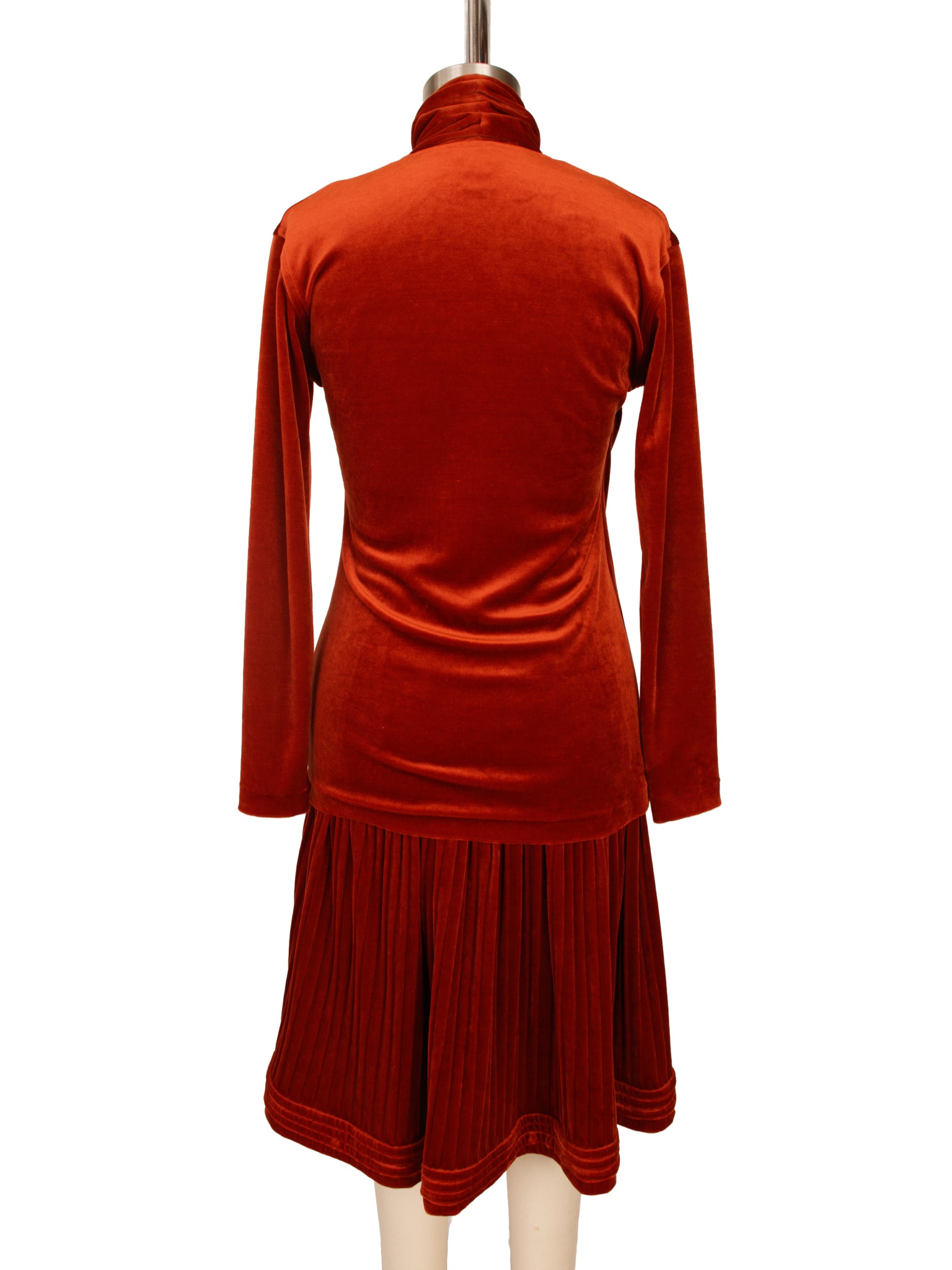 1980s Kenzo Velour Pleated Skirt Set