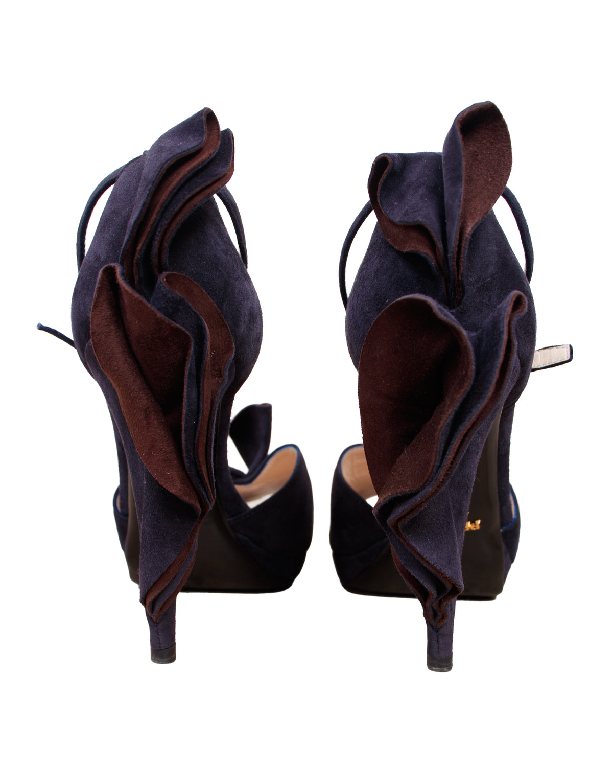 Prada Suede Peep Toe Heels