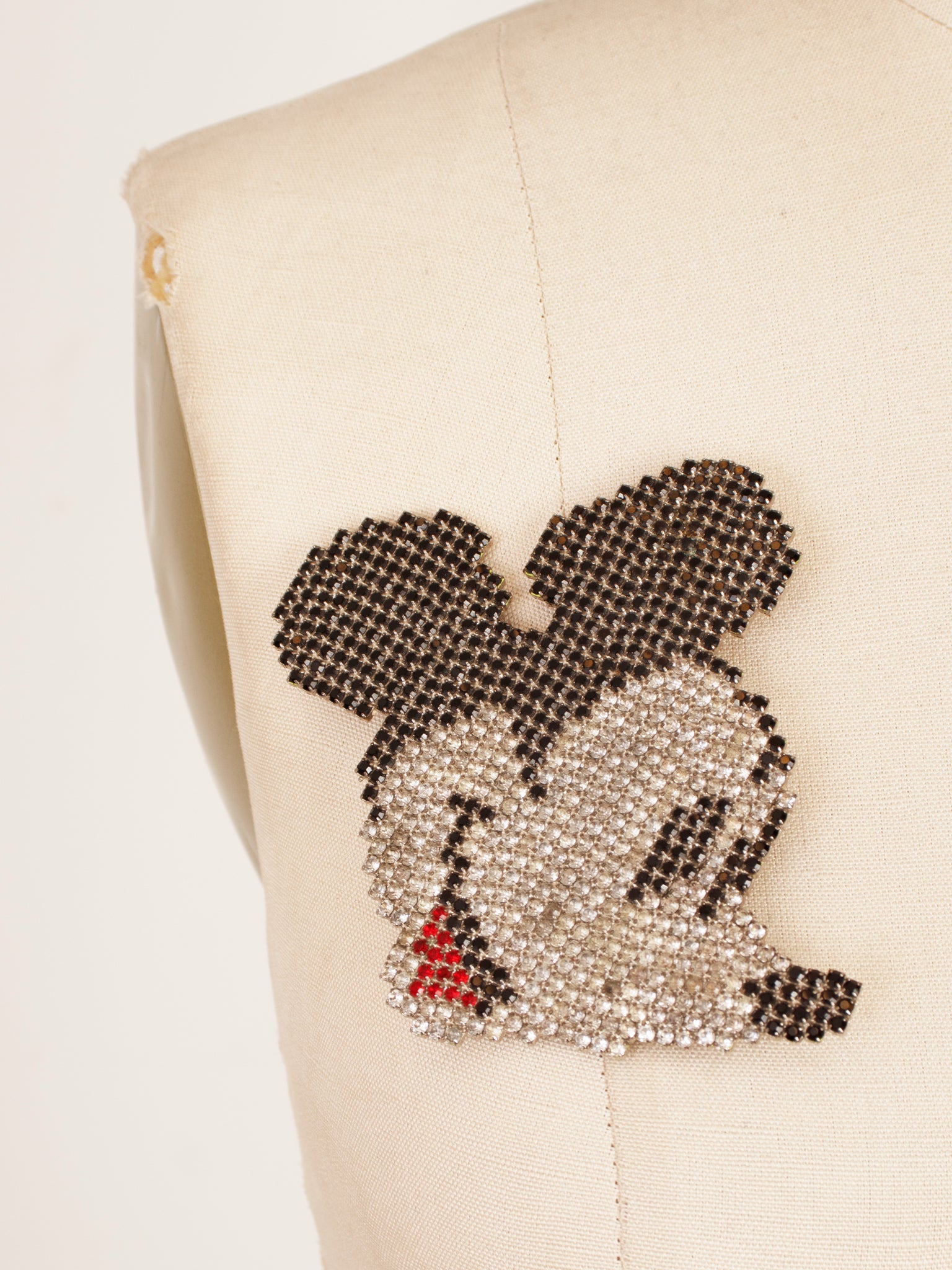 1980s Bauer Crystal Mickey Mouse Brooch