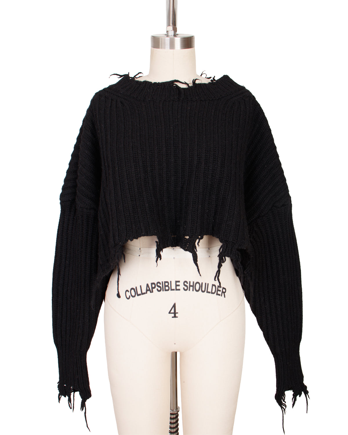 Diesel Distressed Crop Wool Sweater