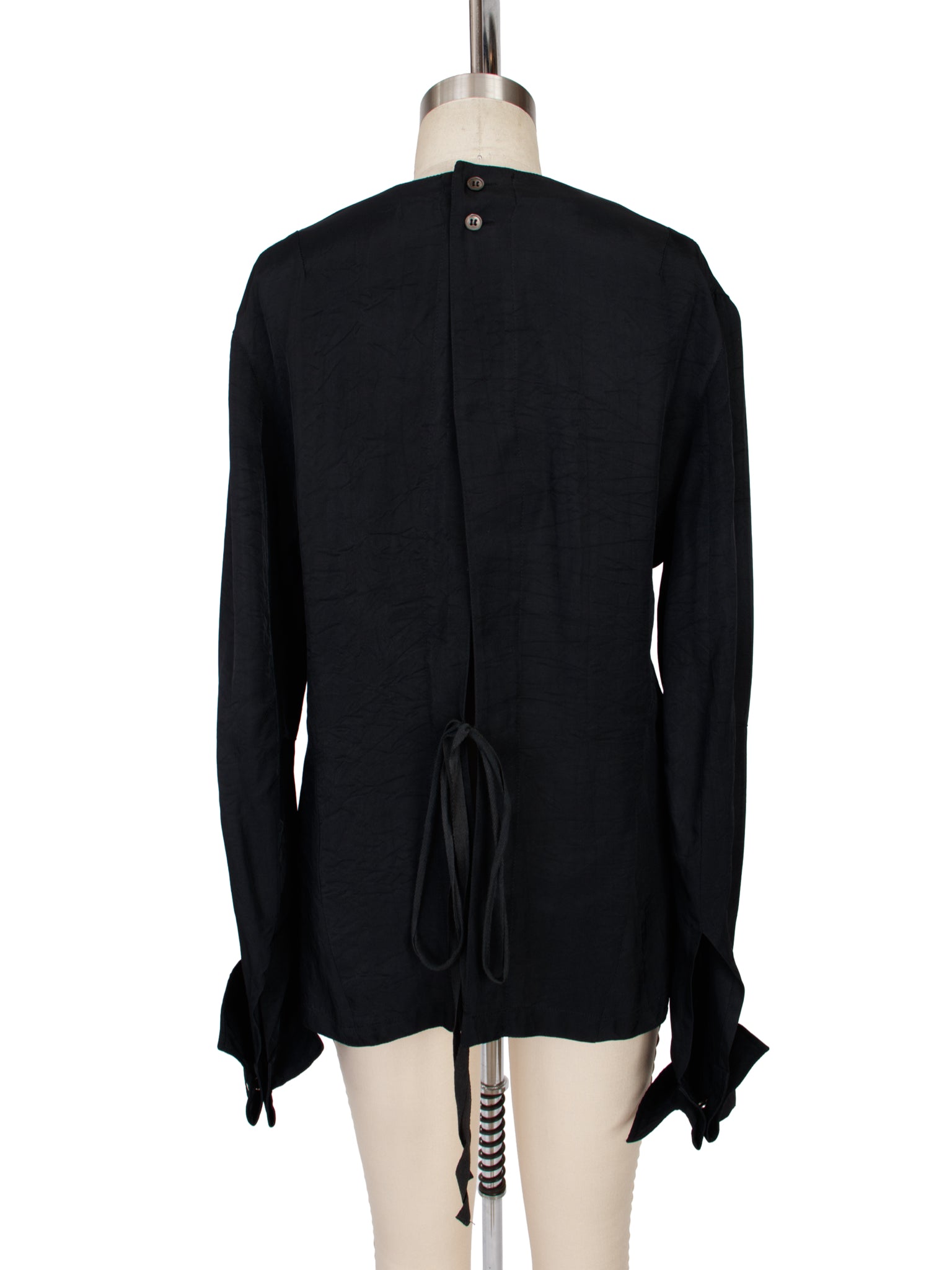 Ann Demeulemeester Twill Open Tie Back Blouse