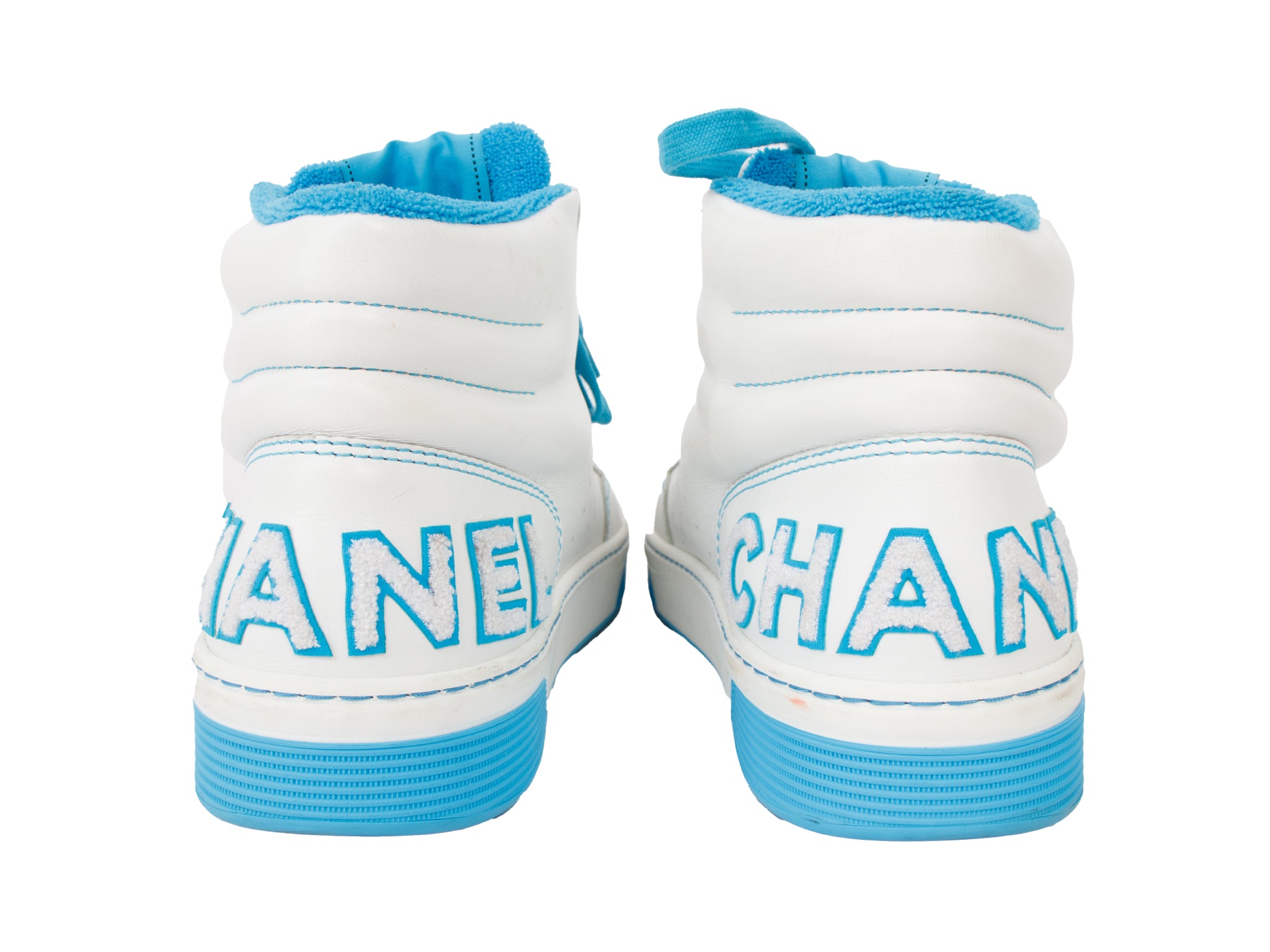 SS 2020 Chanel Leather Logo High Top Sneakers