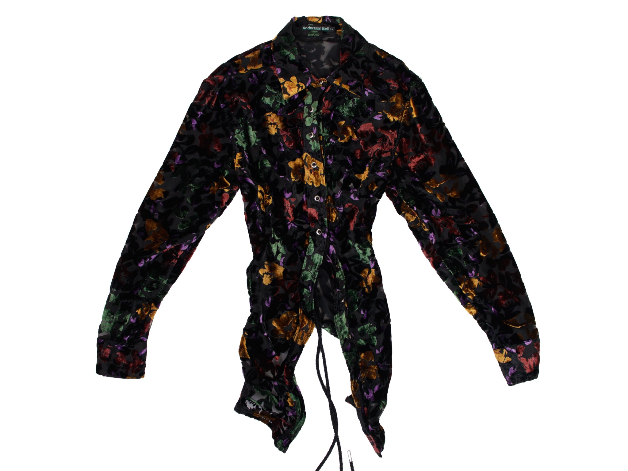 Andersson Bell Floral Velvet Wire Corset Shirt