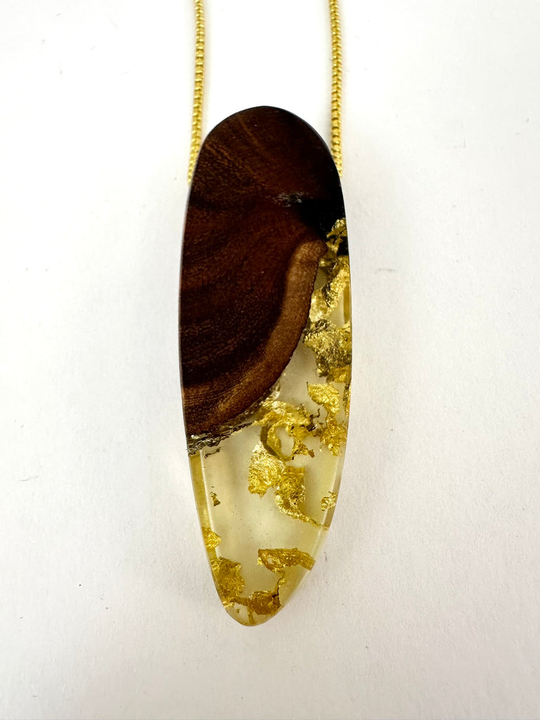 20k Gold Leaf Pendant Necklace