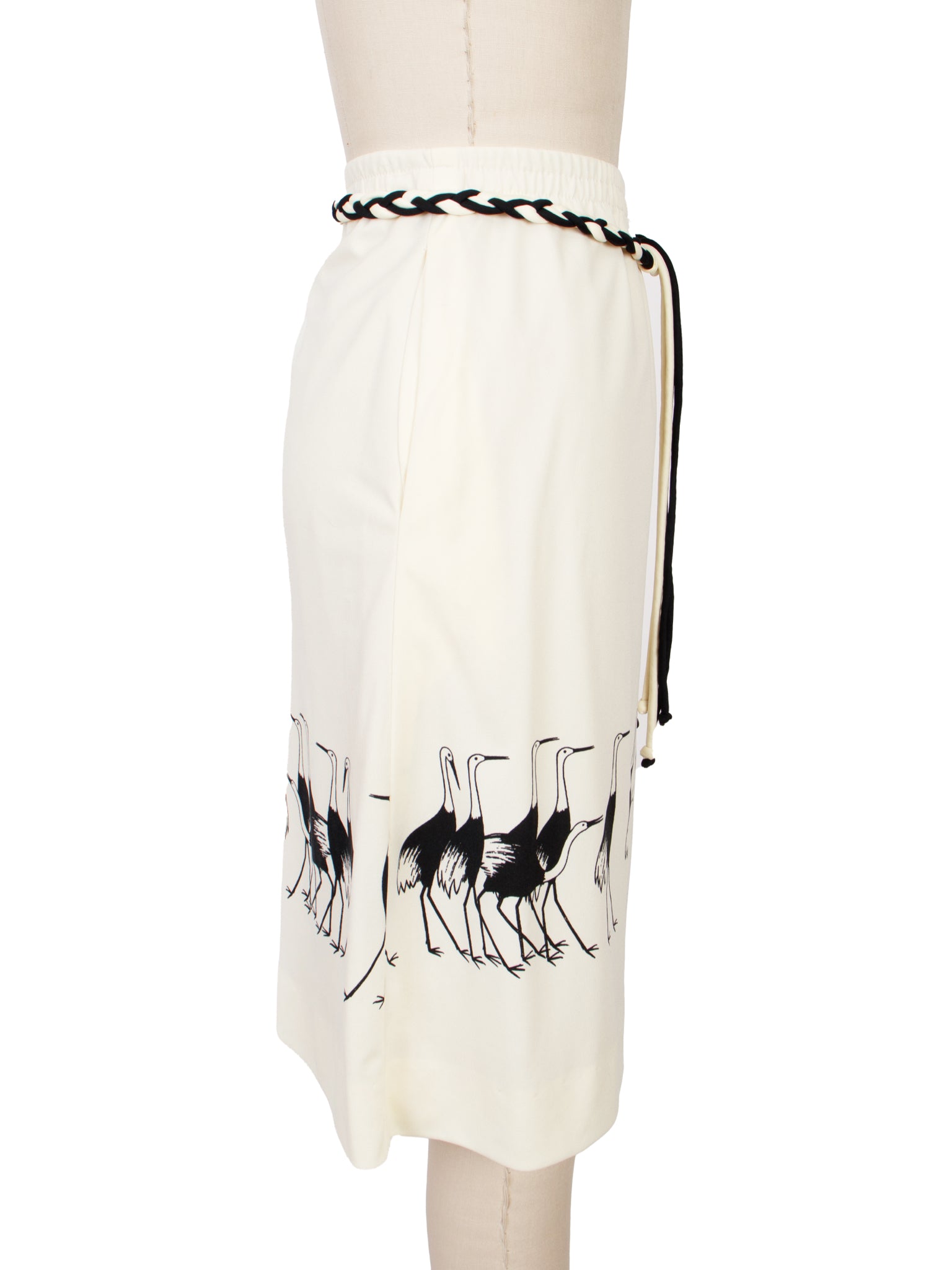 Miss Shaheen Egret Print Skirt