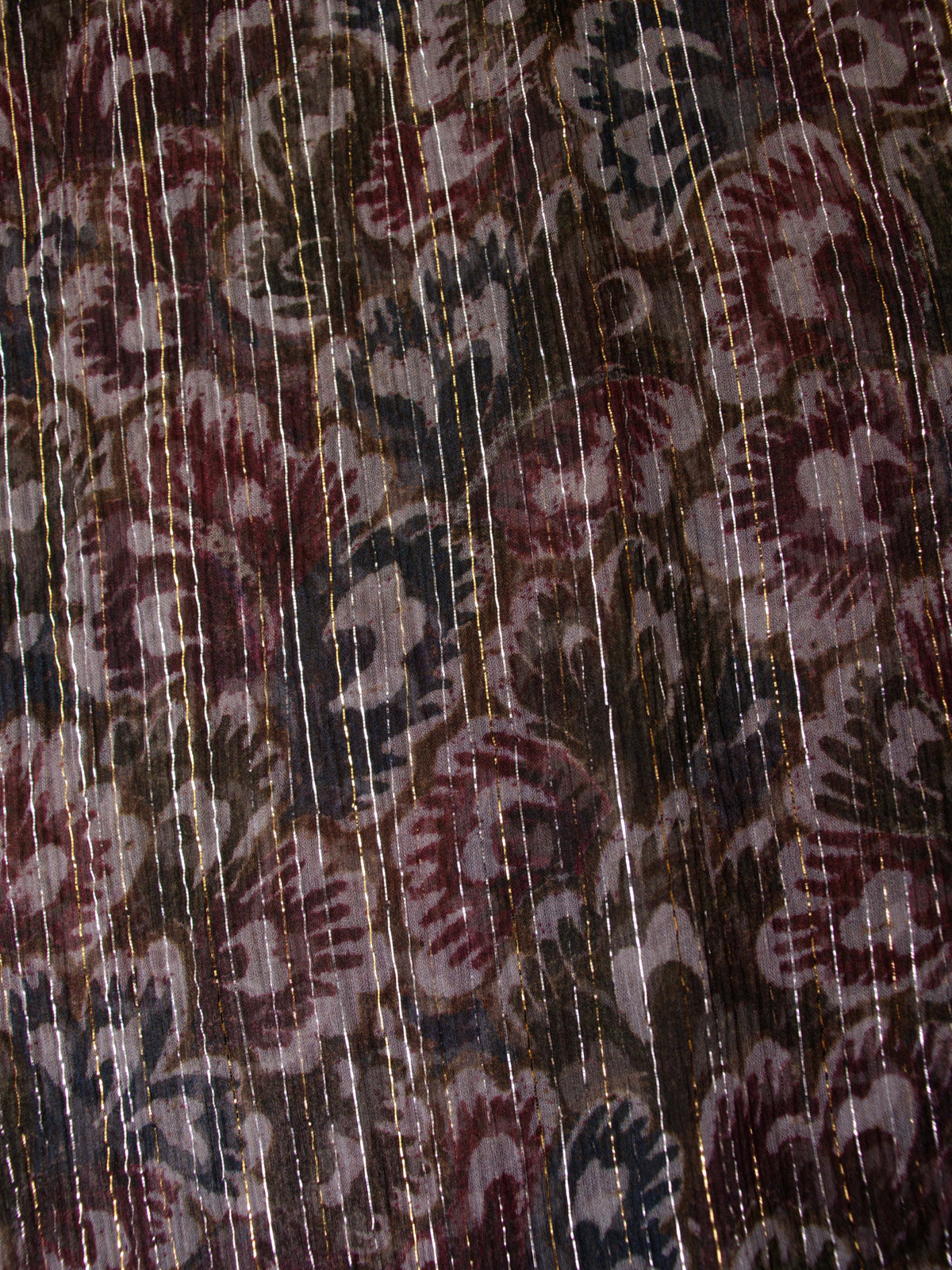 Dries Van Noten Lurex Chiffon Floral Blouse
