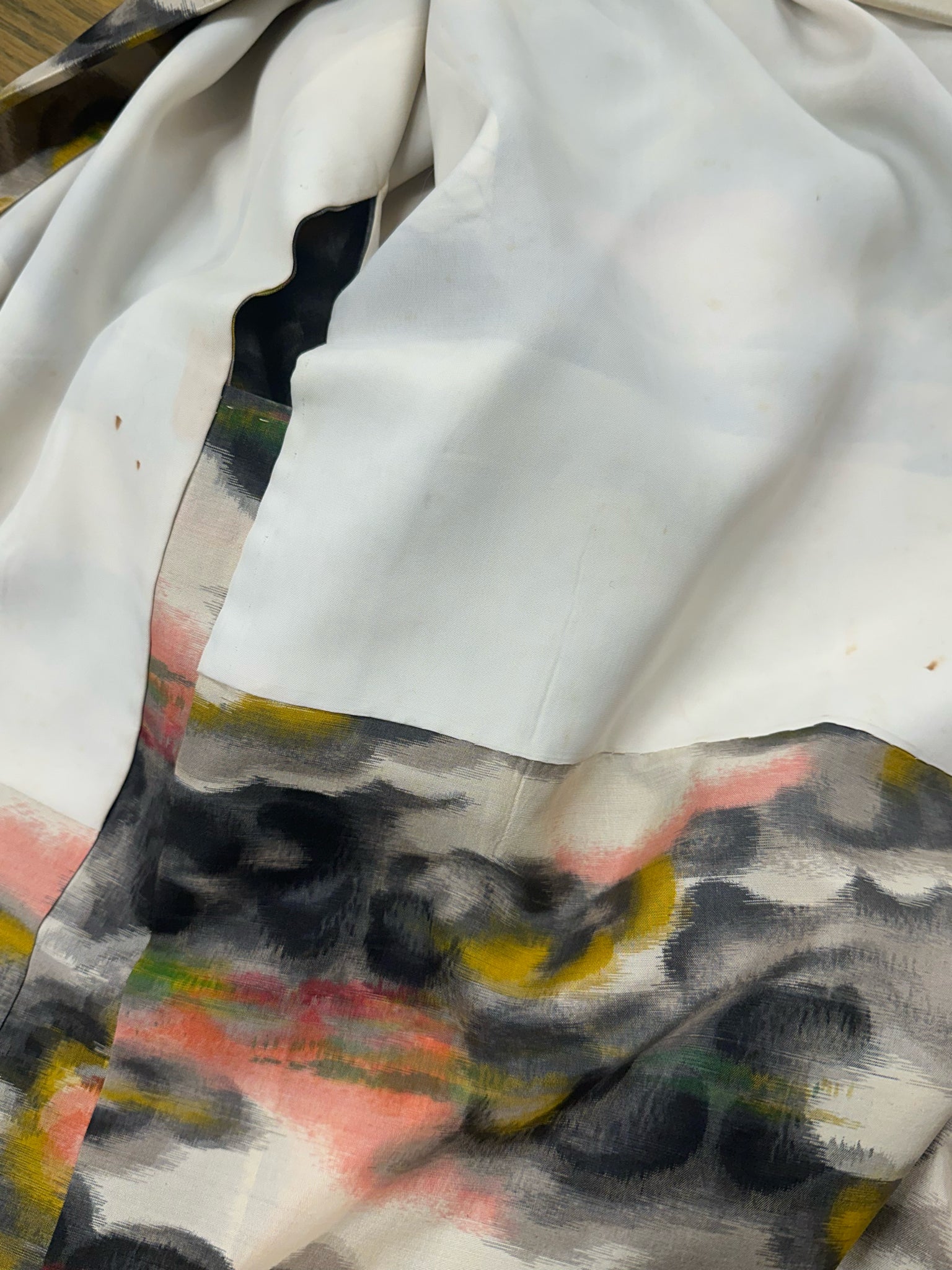 Japanese Silk Cloud Pattern Haori yellowing