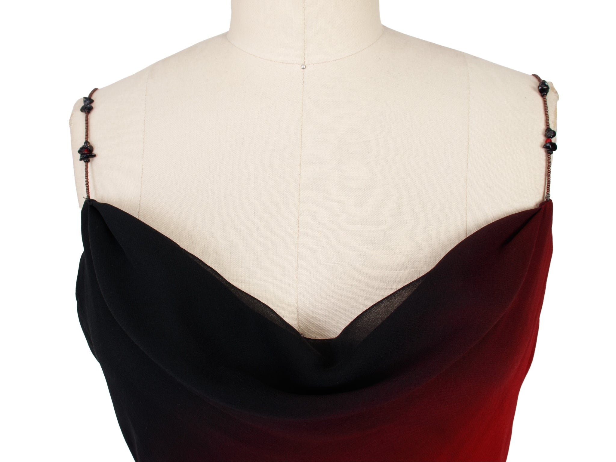 Cache Silk Ombre Beaded Strap Dress