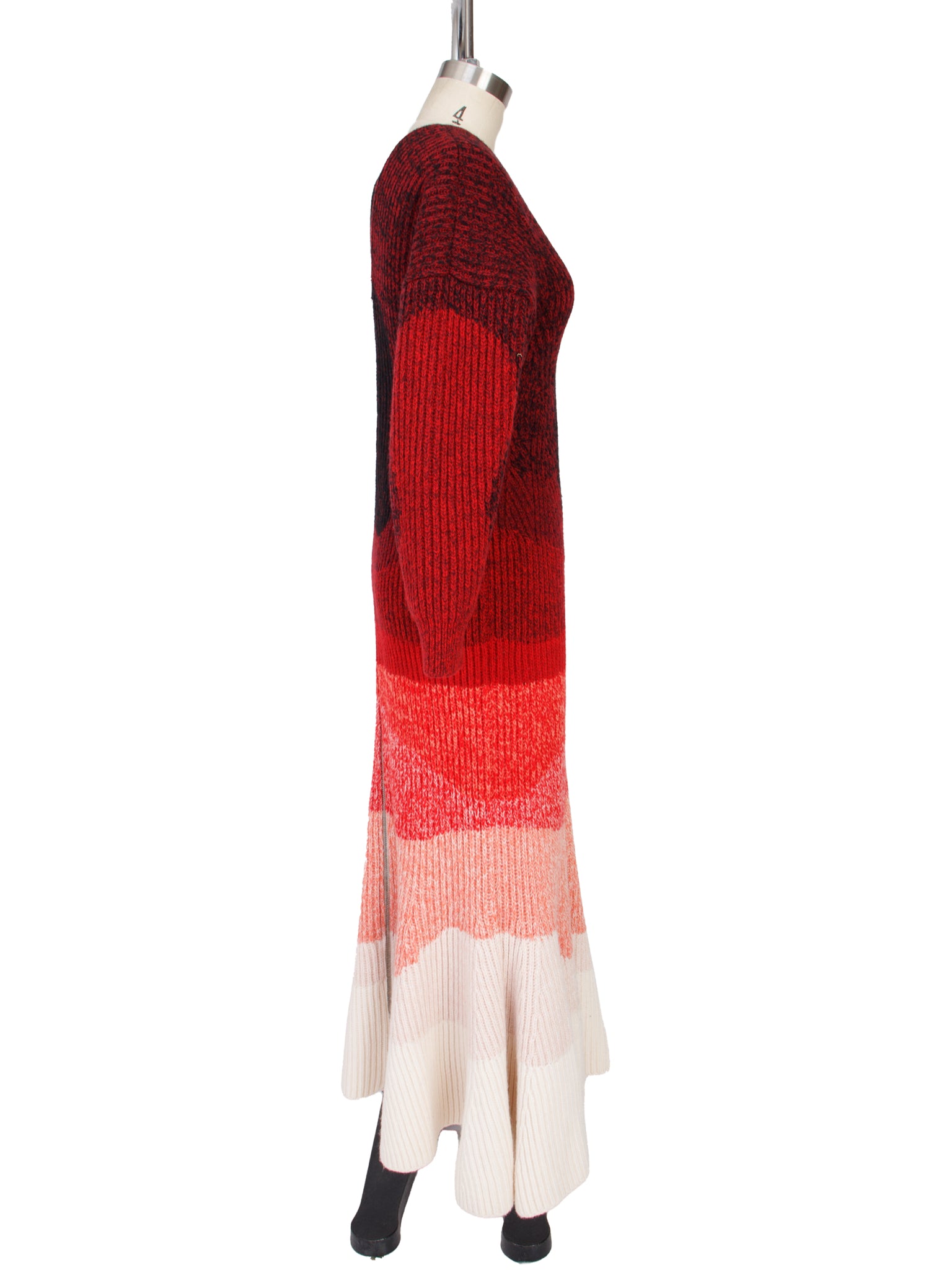 F/W 2021 Alexander McQueen Wool Knit Dual Way Zip Dress