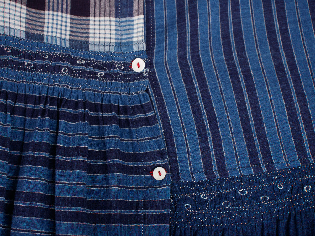 Injiri Neel 09 Indigo Patchwork Dress