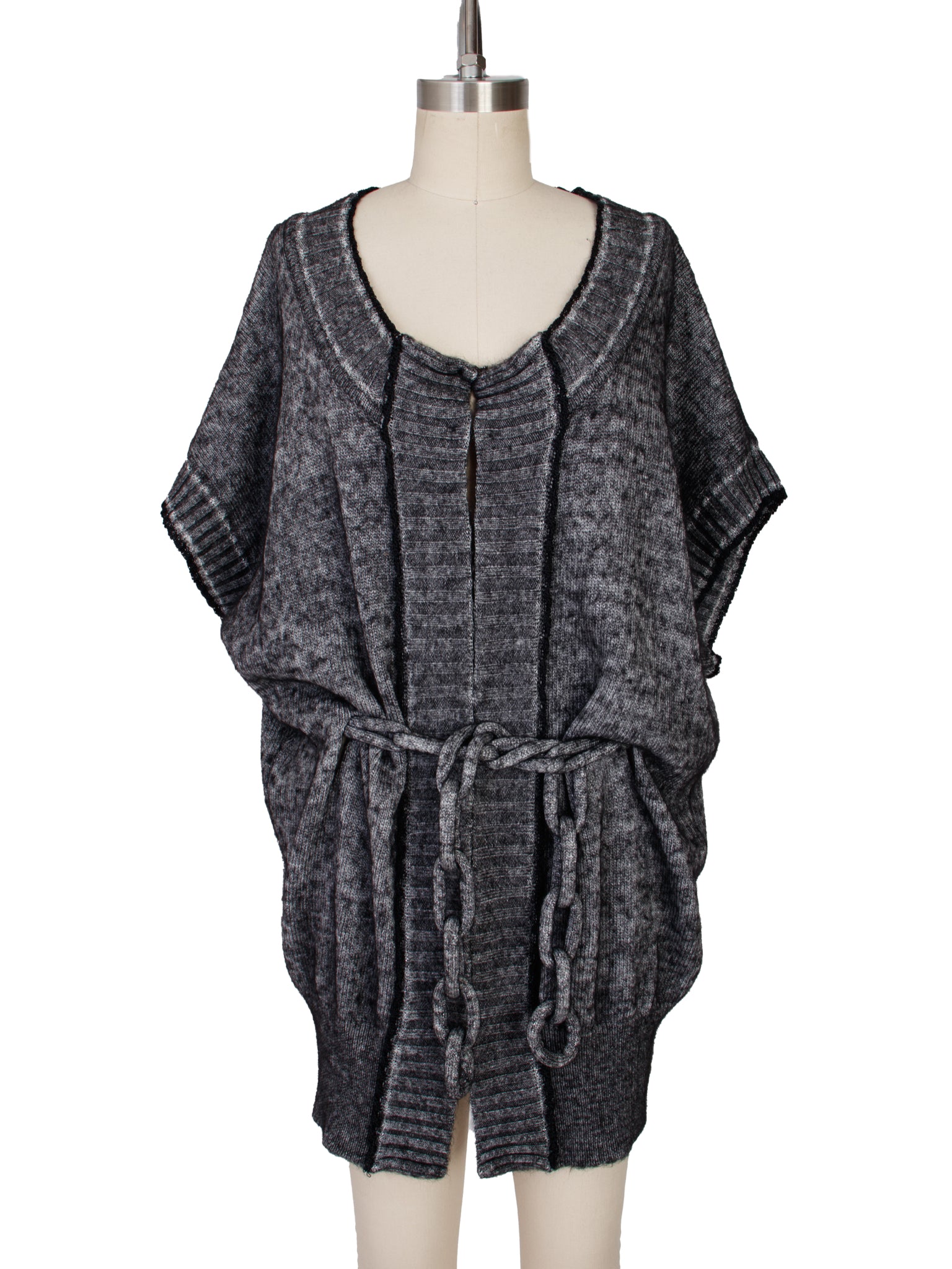 CLASS Roberto Cavalli Mohair-Blend Knit Chain Belt Cardigan