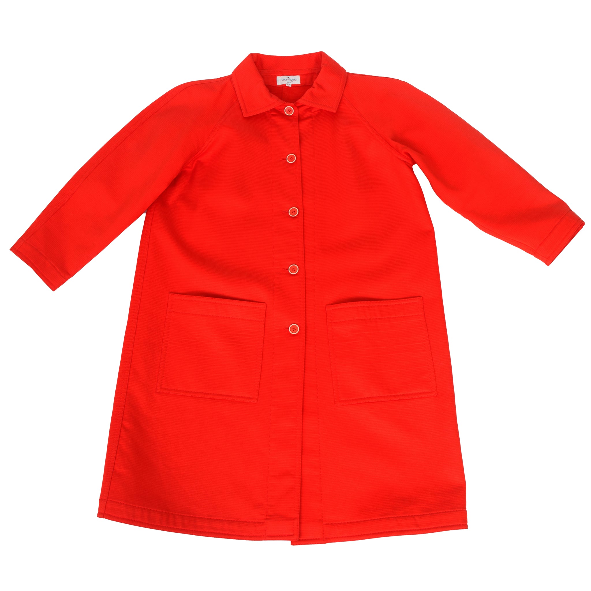 Courreges Cotton Fleece Lined Coat
