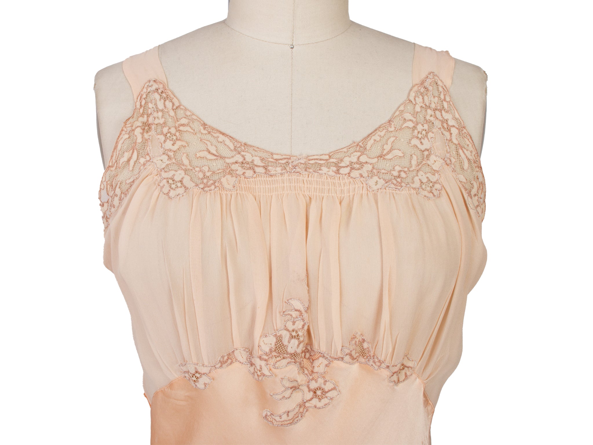Silk & Chiffon Lace Embroidered Slip Dress