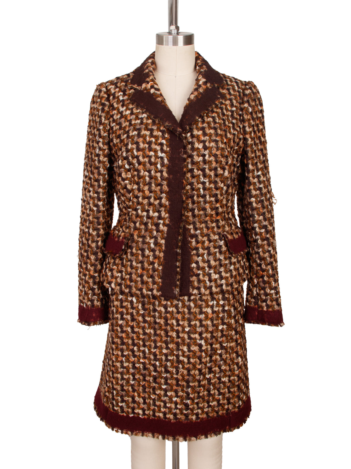 2010 Prada Virgin Wool Tweed Skirt Suit